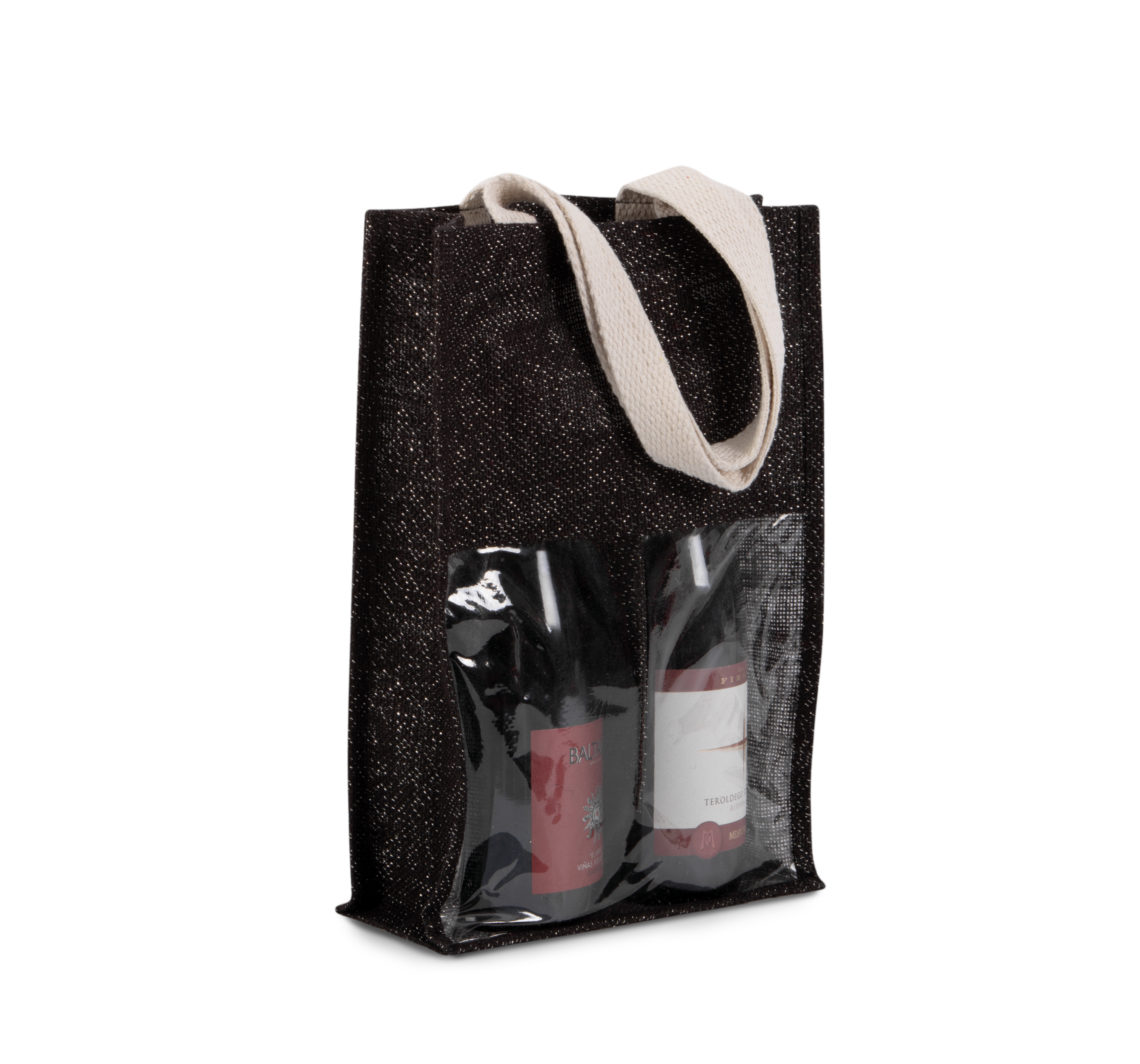 Borsa porta-bottiglie in juta