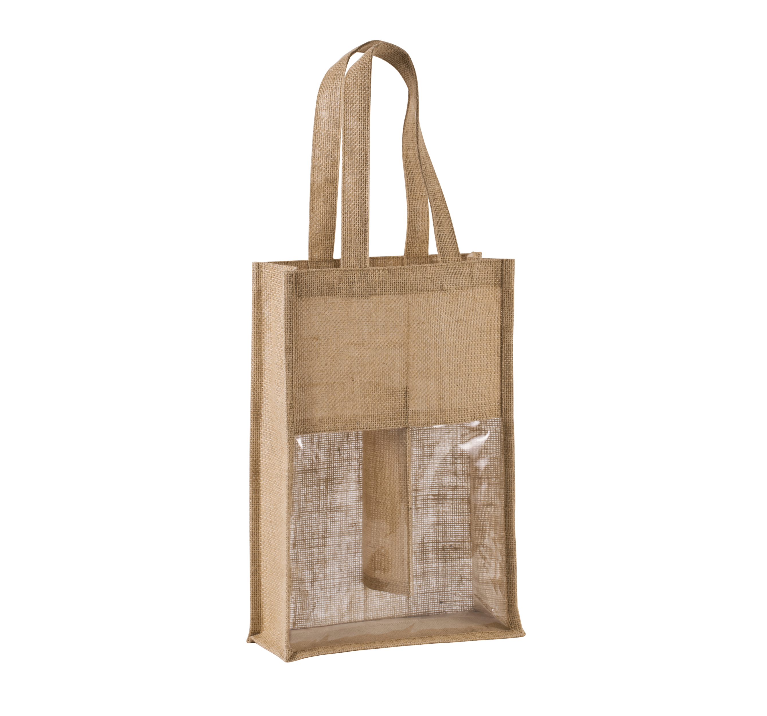 Saco porta-garrafa em juta - Natural