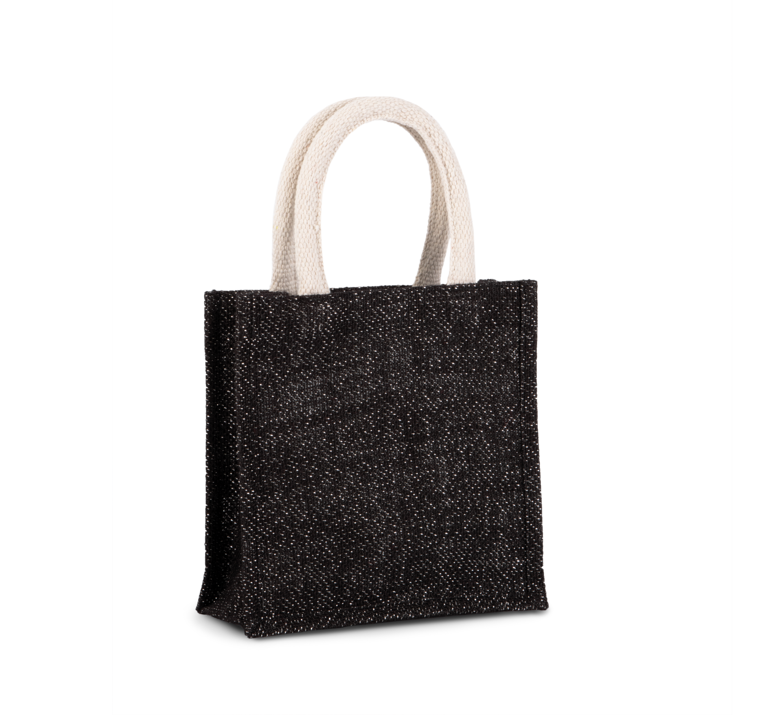 Bolsa estilo tote de tela de yute, modelo pequeño