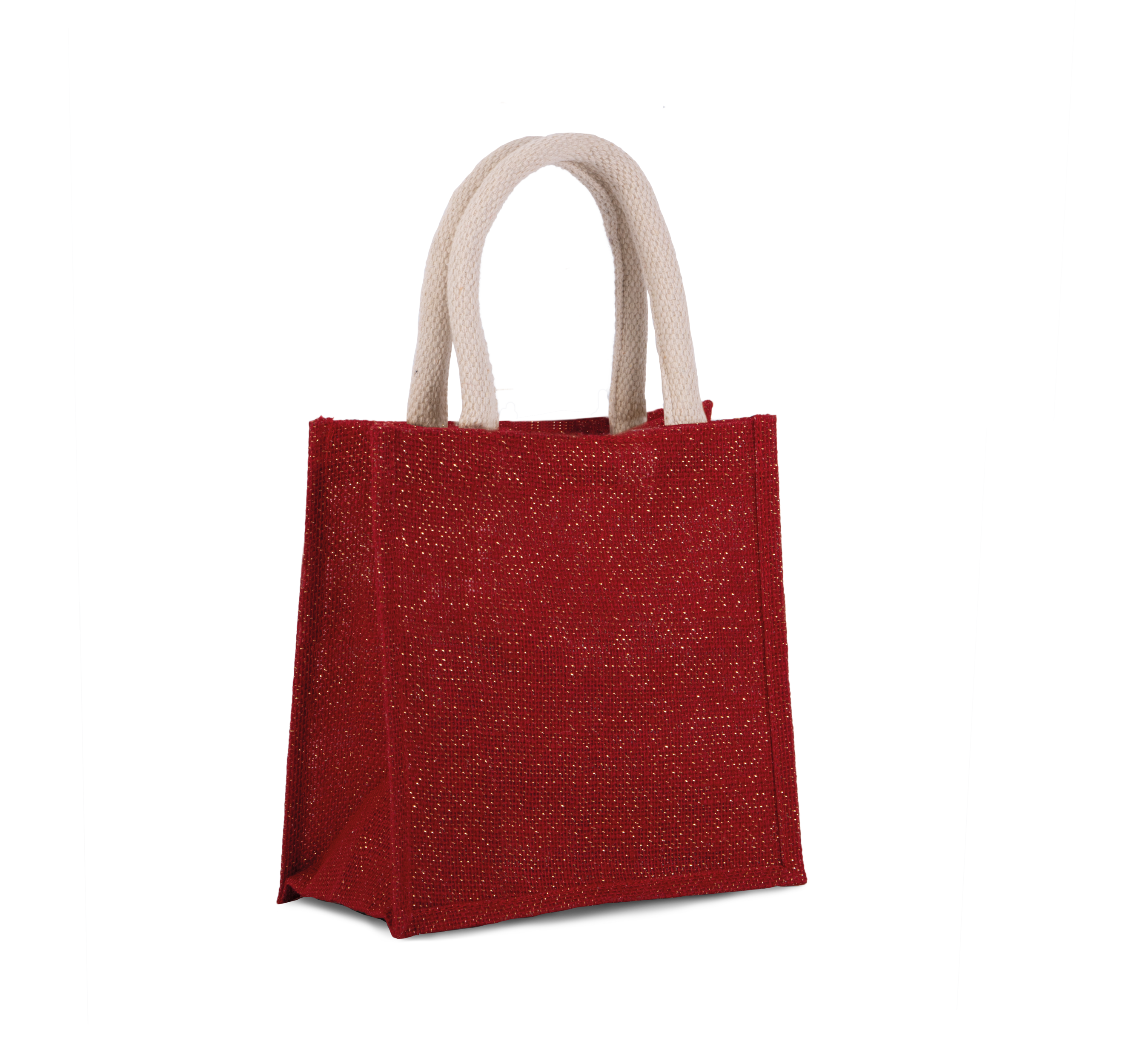 Bolsa estilo tote de tela de yute, modelo pequeño