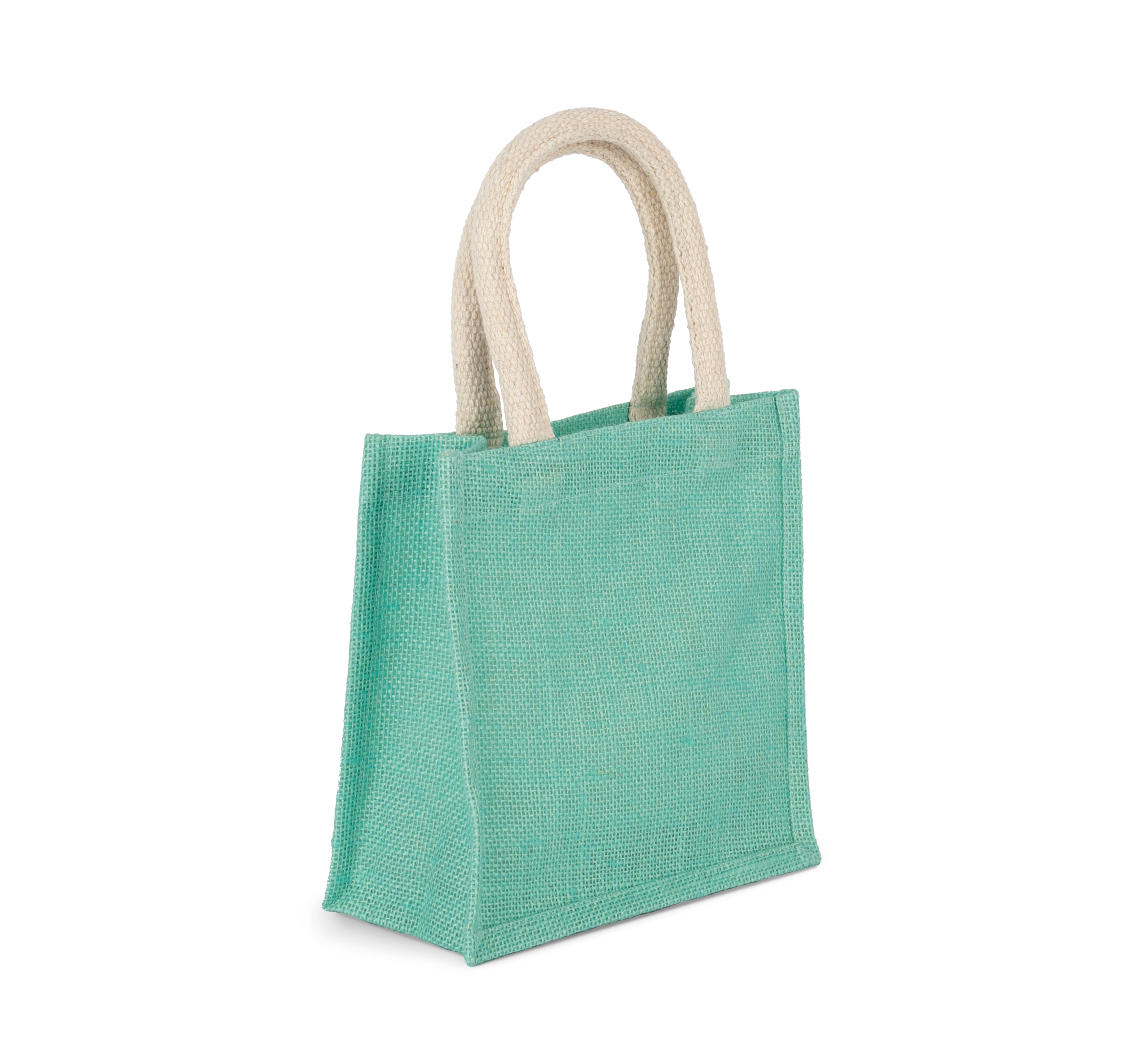 Bolsa estilo tote de tela de yute, modelo pequeño