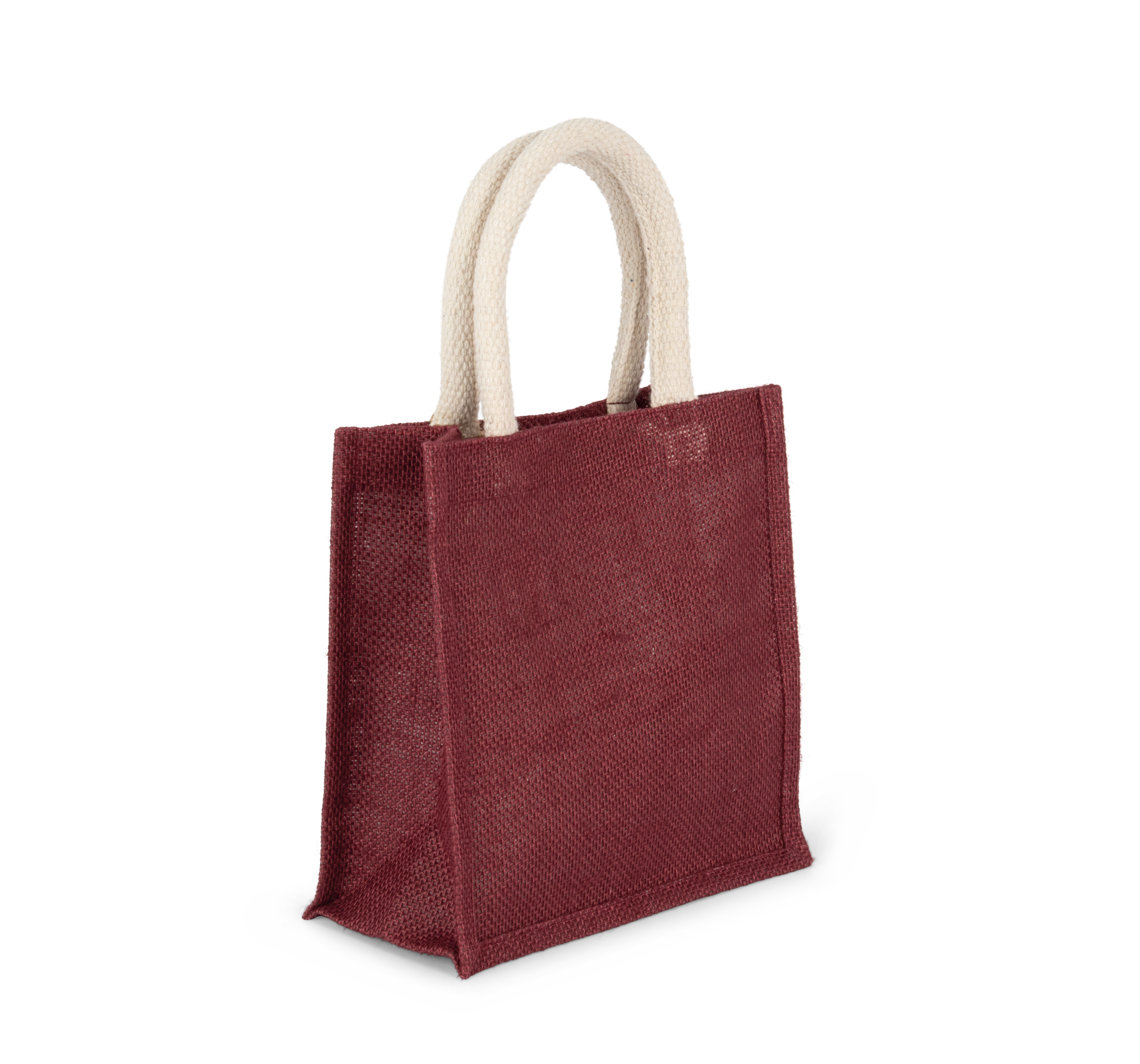 Bolsa estilo tote de tela de yute, modelo pequeño