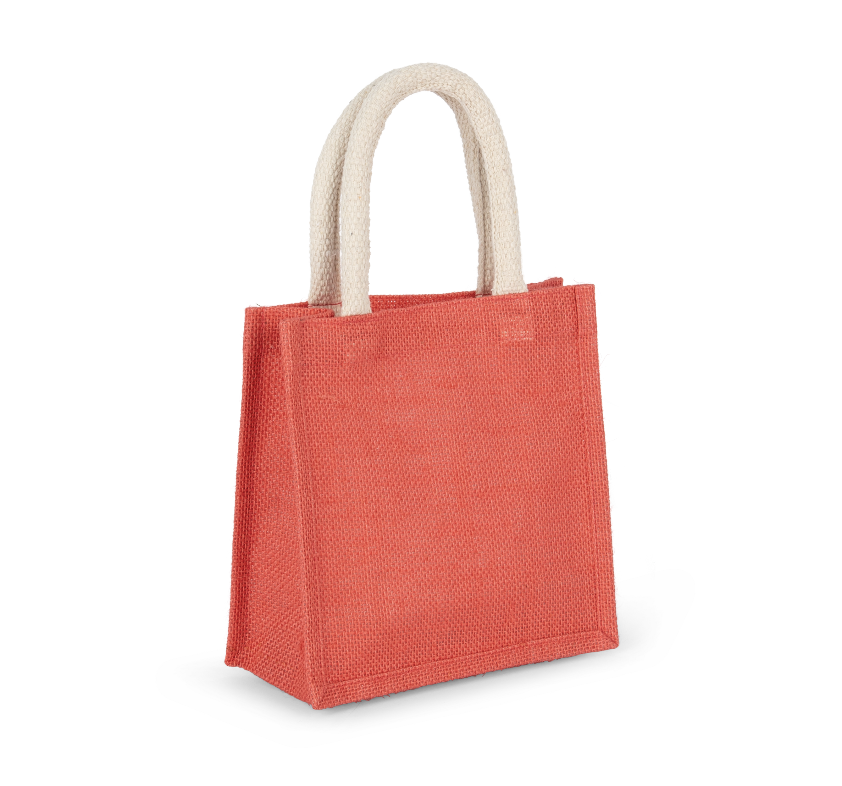 Bolsa estilo tote de tela de yute, modelo pequeño