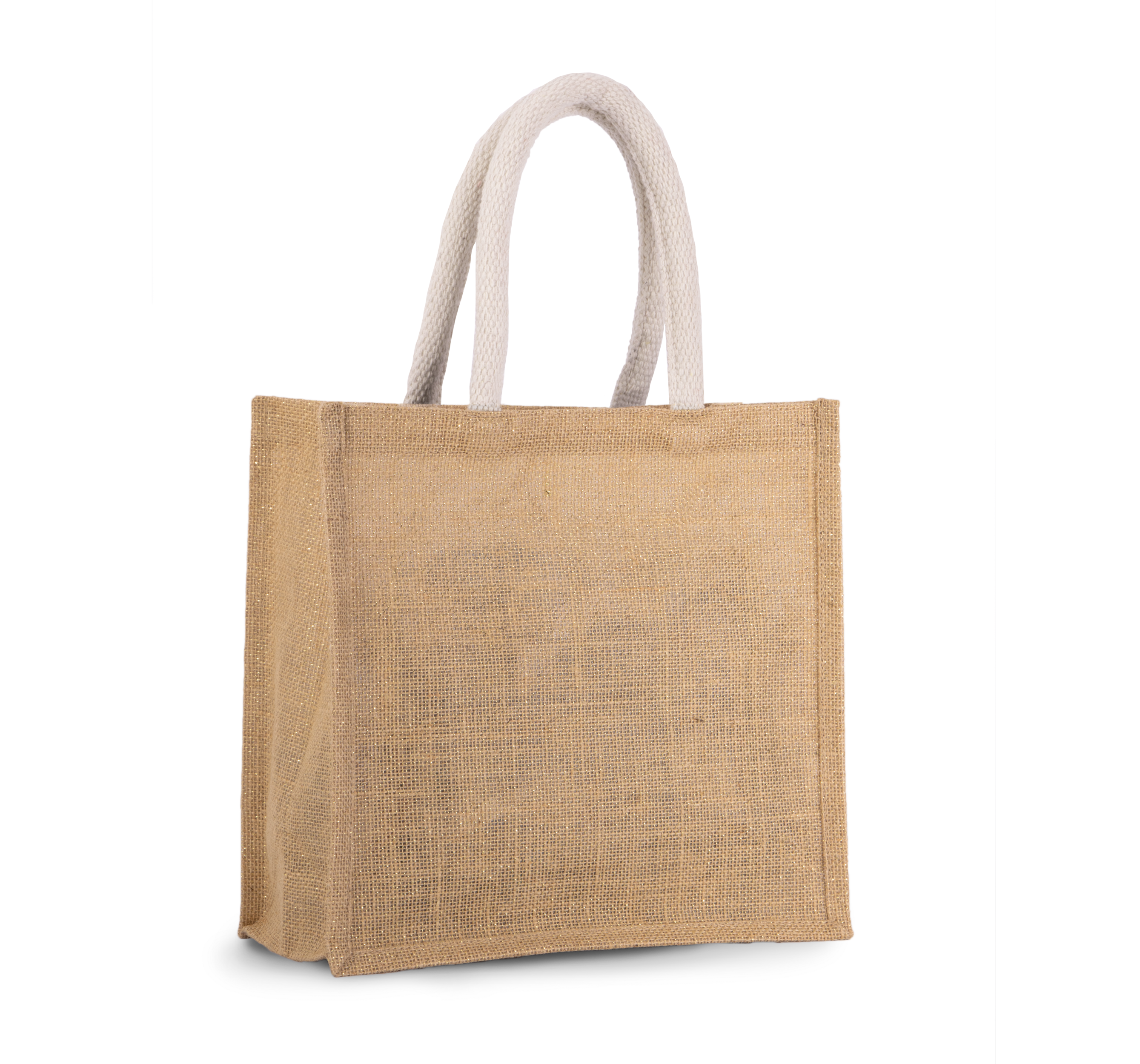 Bolsa estilo tote de tela de yute, modelo mediano