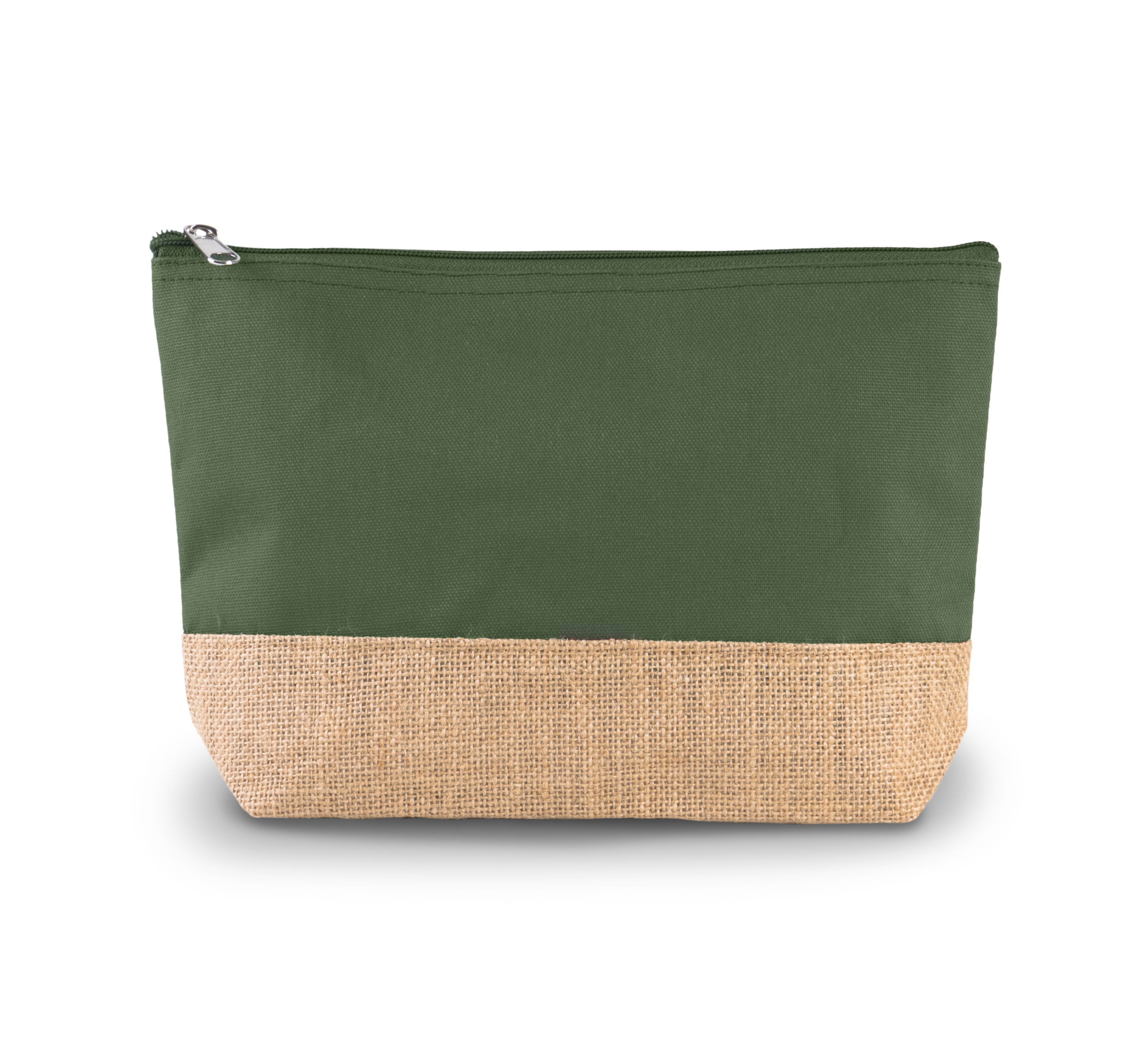 Bolsa em tecido de algodão e juta - Dusty Light Green / Natural