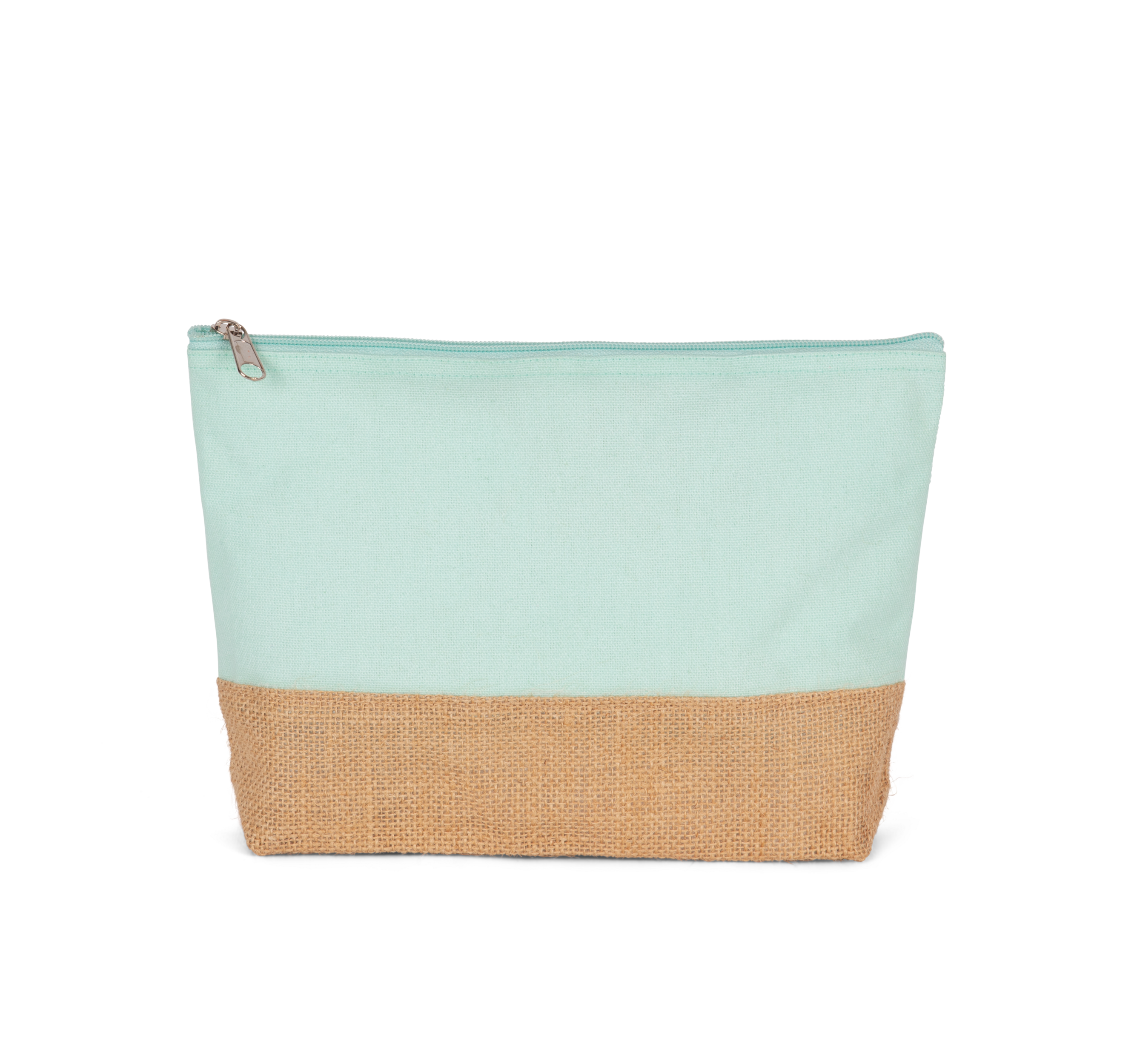 Bolsa em tecido de algodão e juta - Ice Mint / Natural