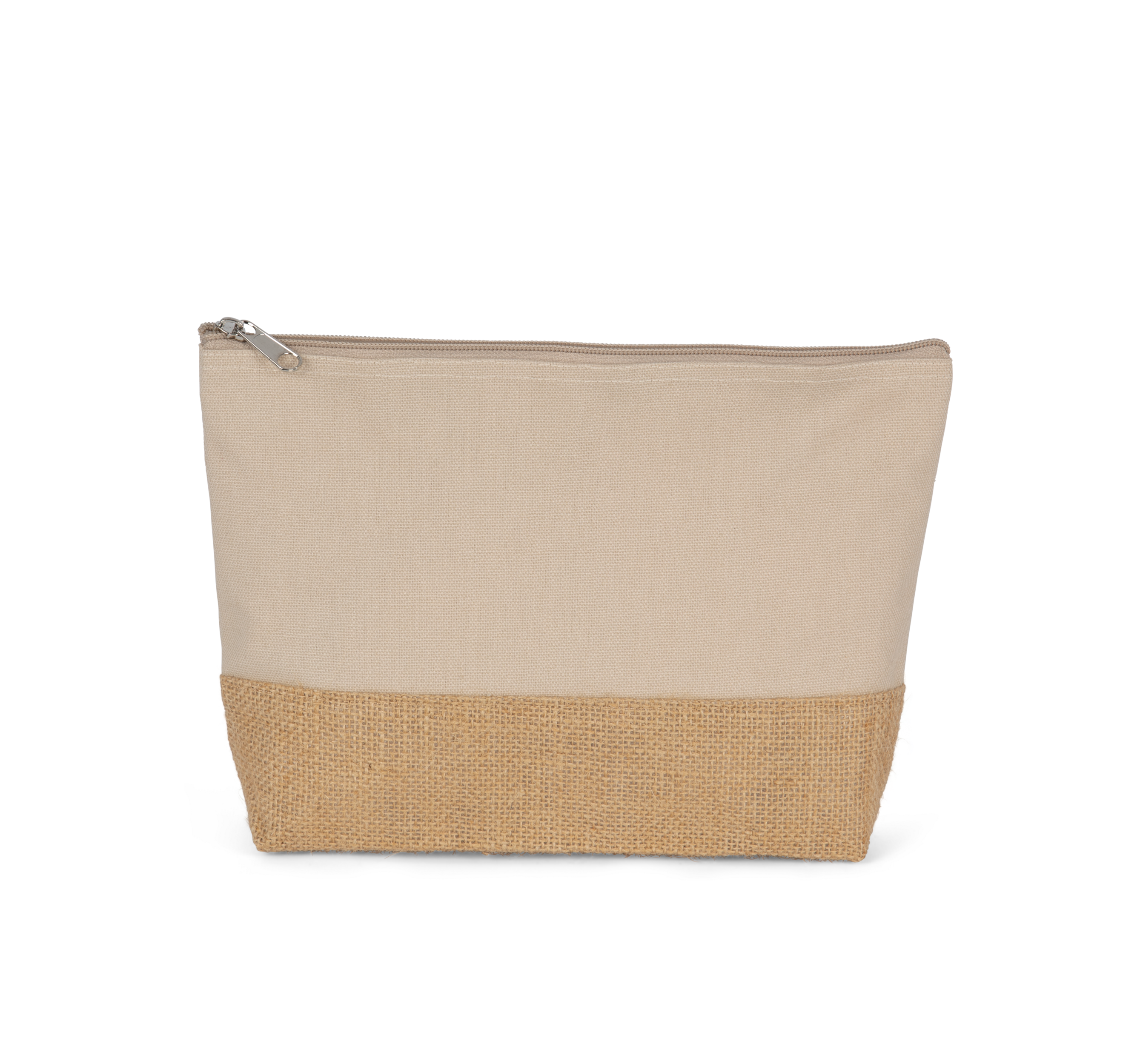 Bolsa em tecido de algodão e juta - Light Sand / Natural