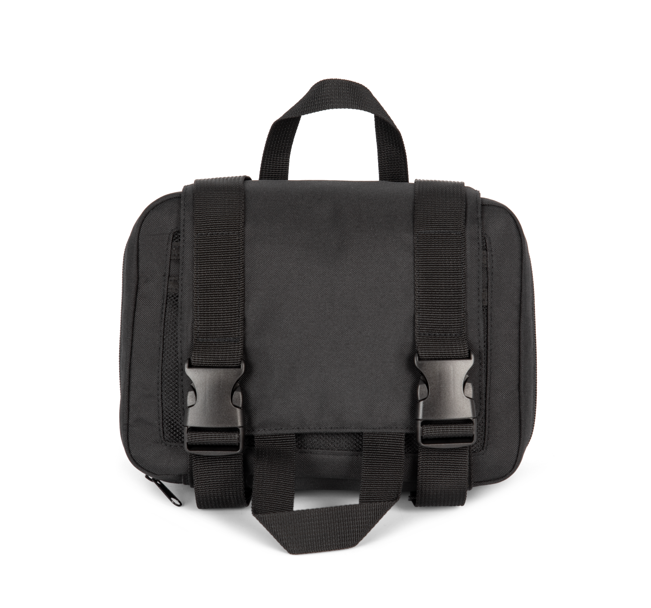 Nécessaire reciclado com duplo compartimento — Preto Frente