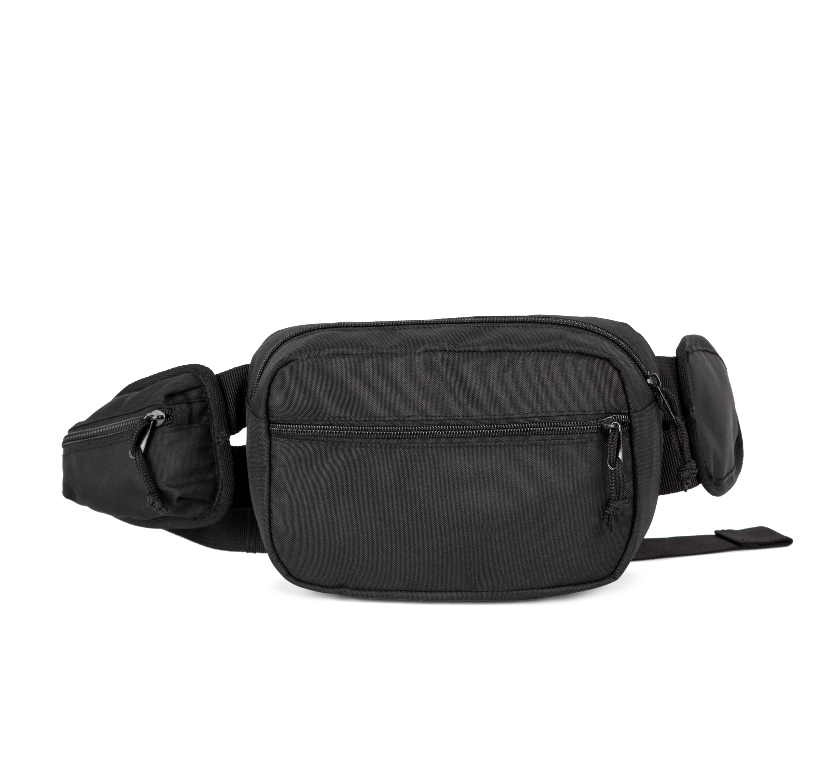 Bolsa de cintura reciclada formato grande com bolso lateral - Black