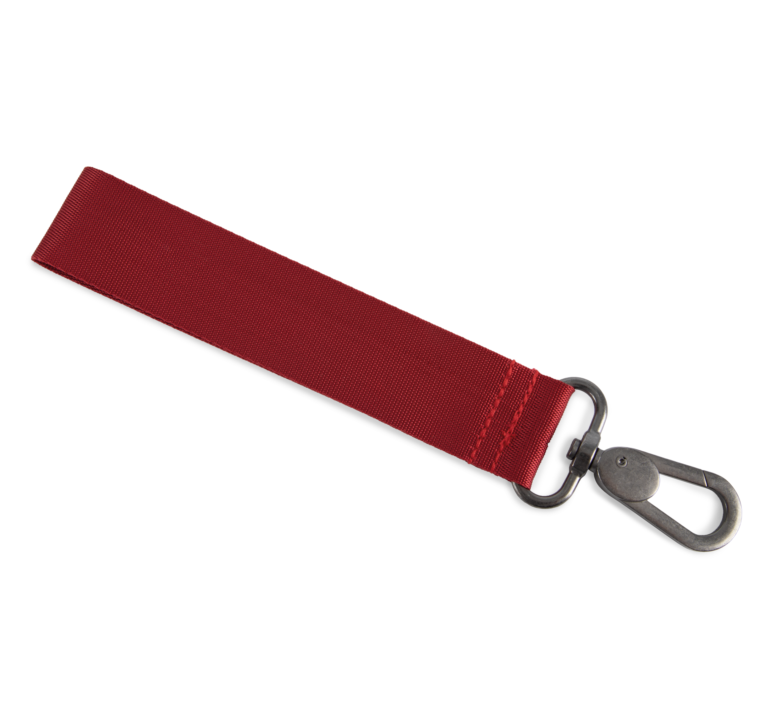 Porta-chaves com fita tecida personalizar - Deep Red