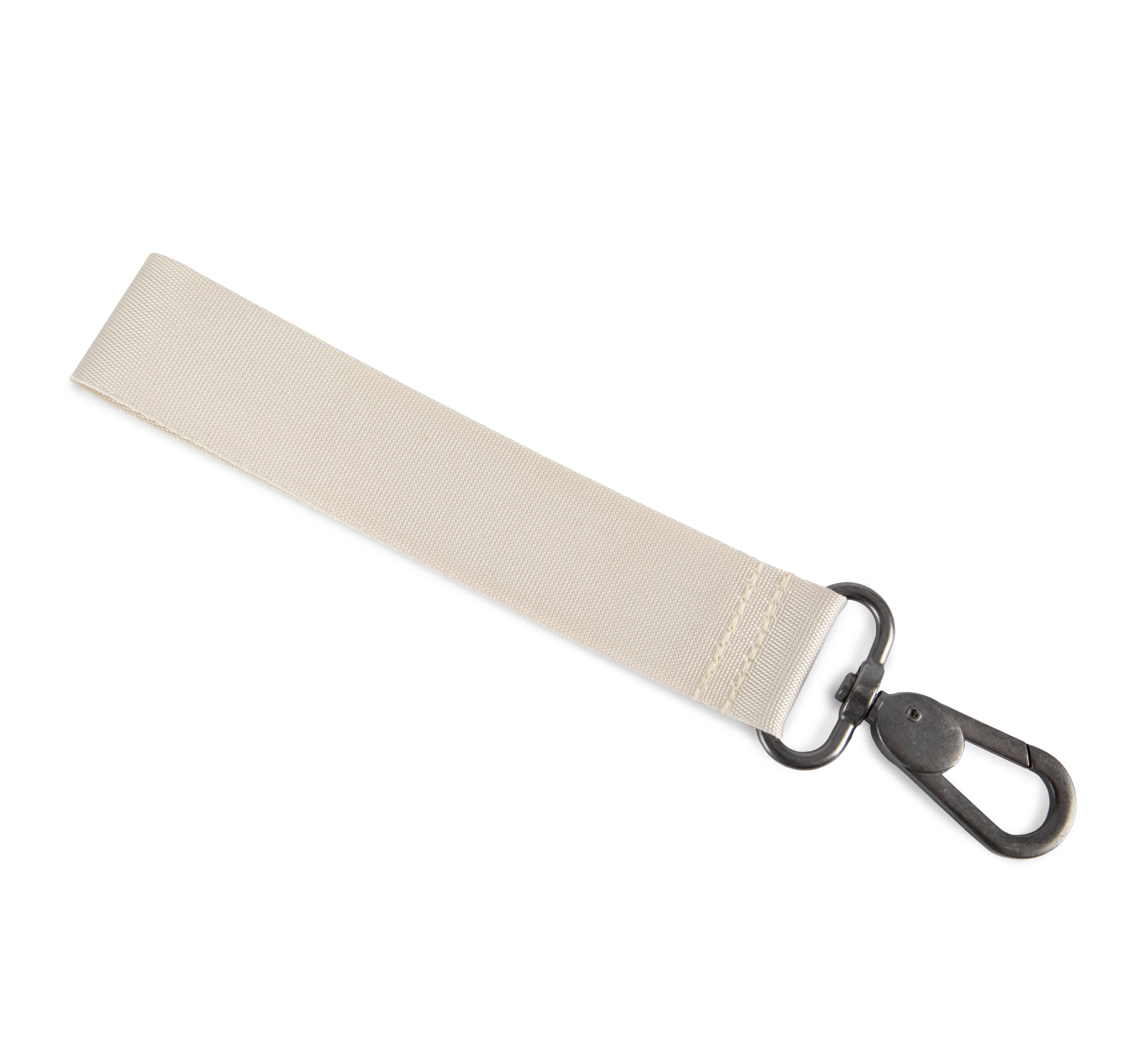 Porta-chaves com fita tecida personalizar - Off White