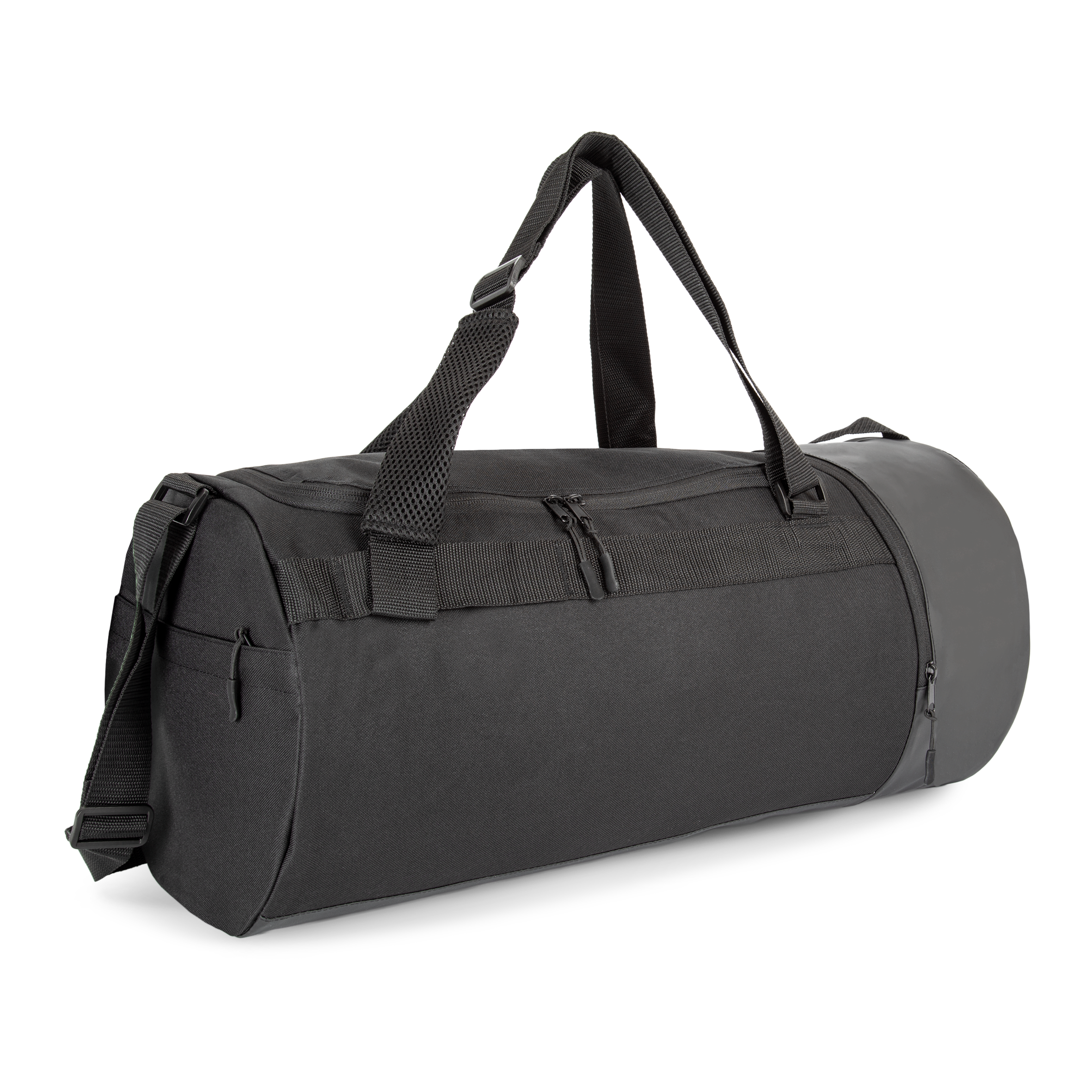 Bolsa de deporte cilíndrica con compartimento separado para calzado