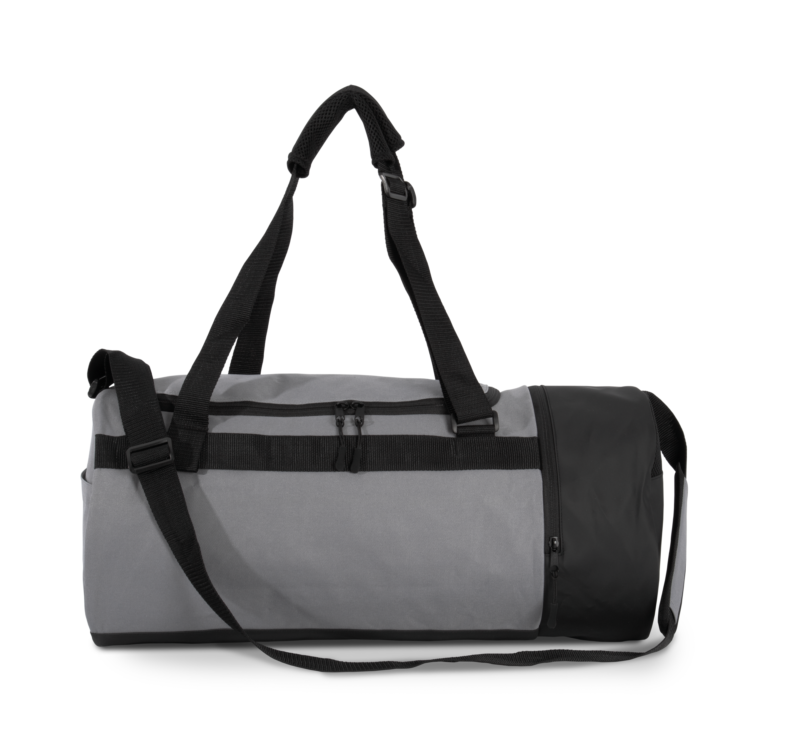 Bolsa de deporte cilíndrica con compartimento separado para calzado