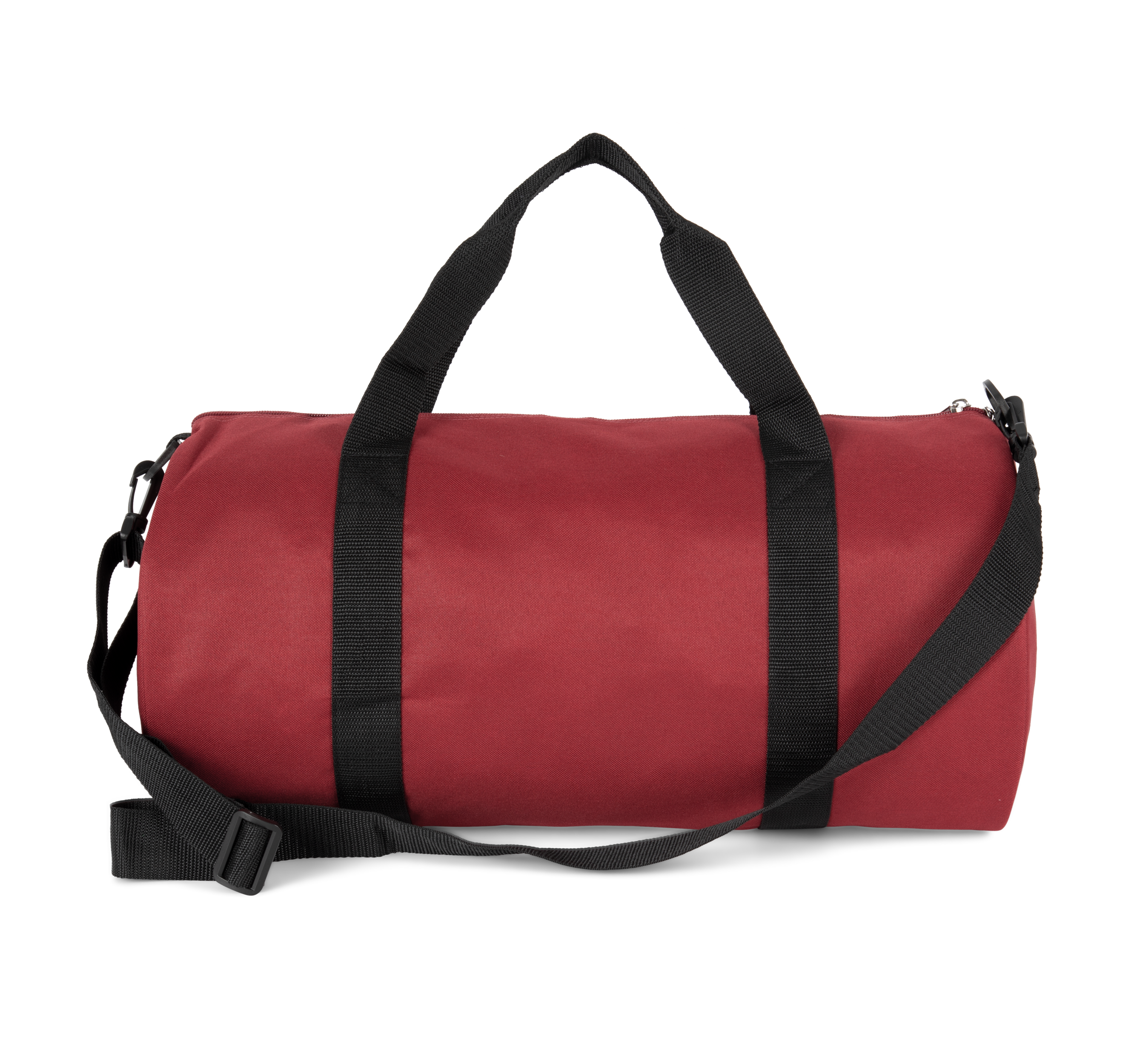 Saco cilíndrico reciclado com bolso frontal - Red Safran