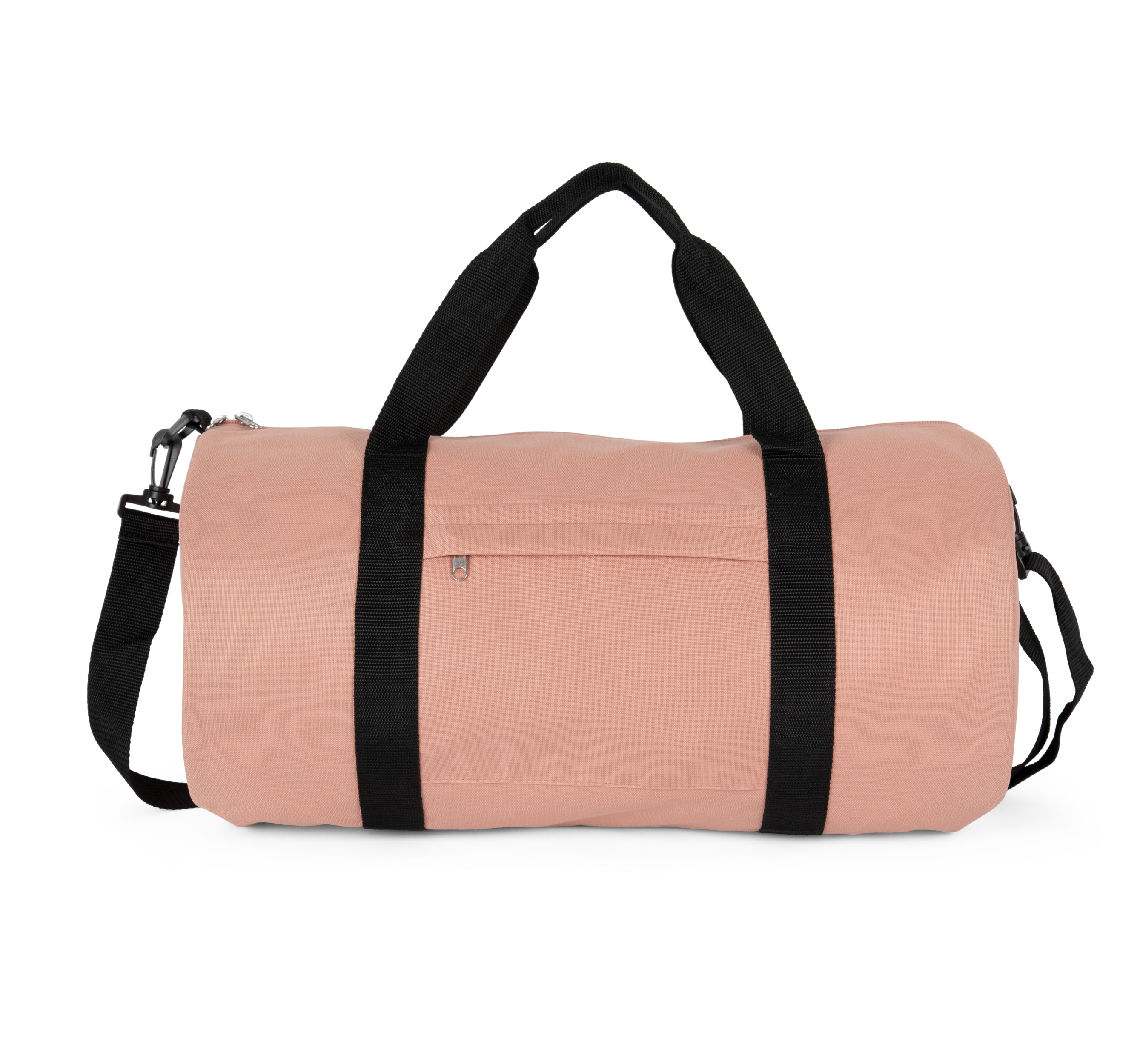 Saco cilíndrico reciclado com bolso frontal - Flamingo Pink