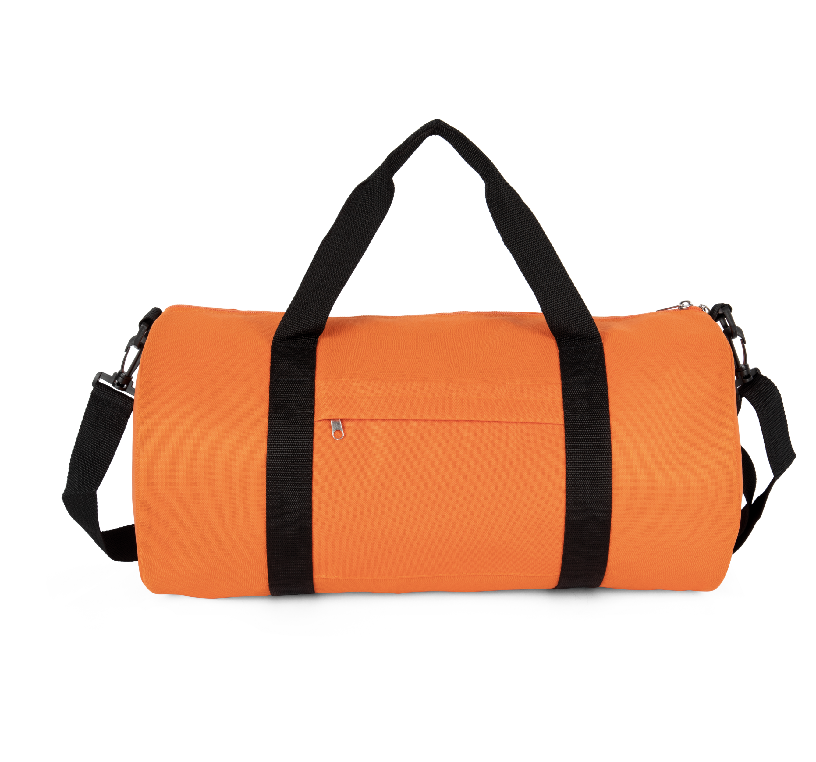 Saco cilíndrico reciclado com bolso frontal - Orange Zest