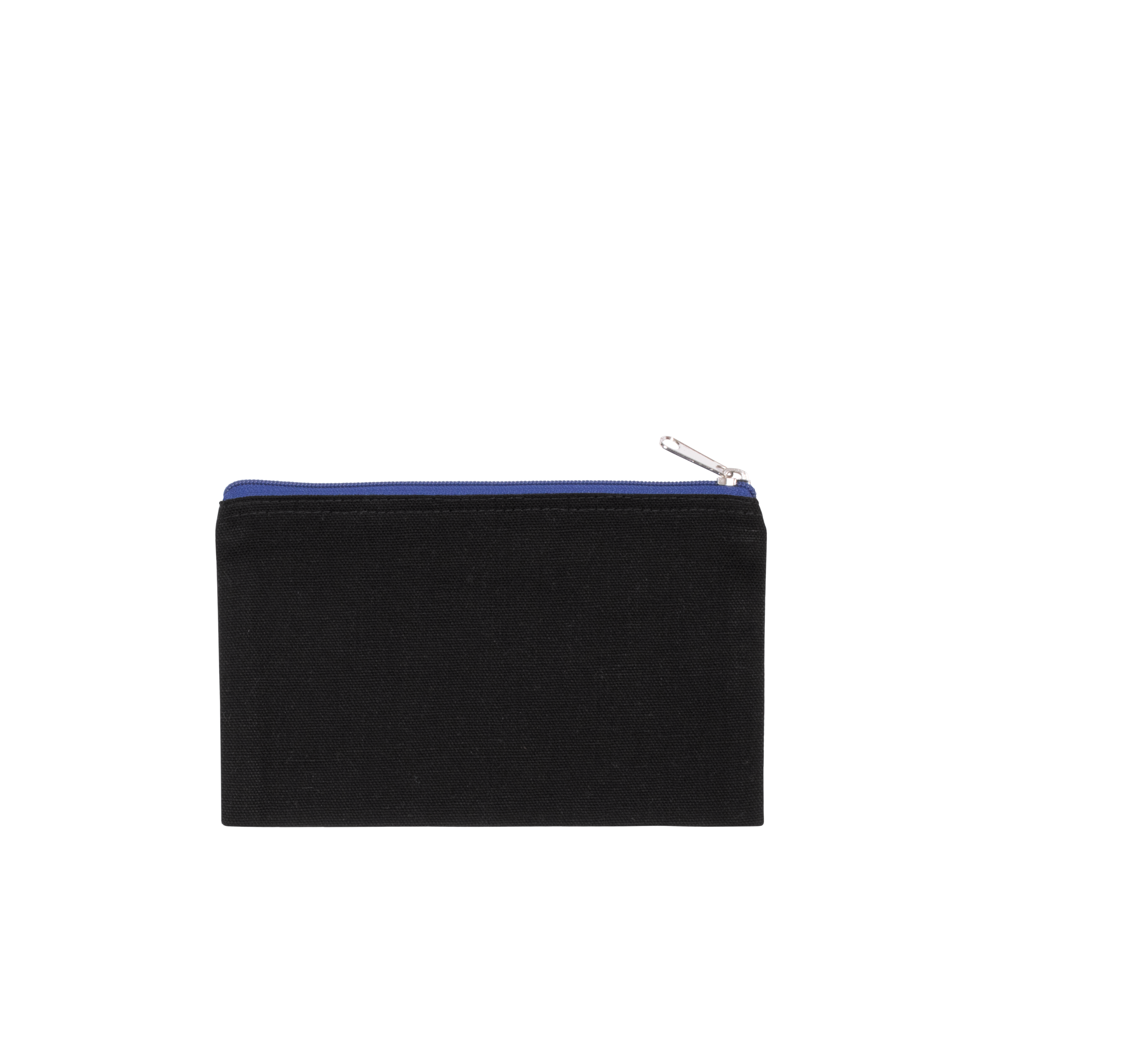 Bolsa em algodão canvas – modelo pequeno - Black / Royal Blue