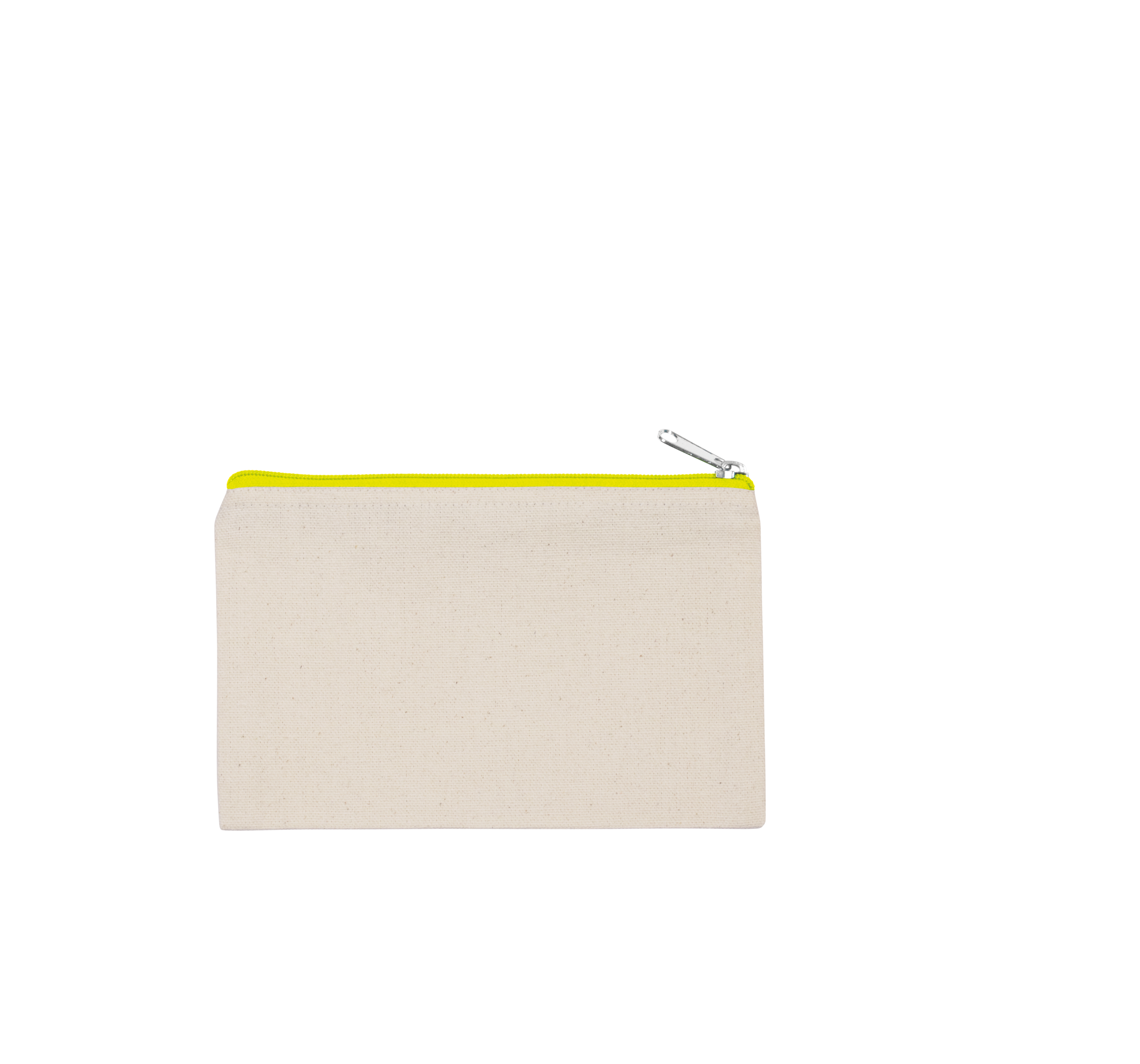 Bolsa em algodão canvas – modelo pequeno - Natural / Fluorescent Yellow