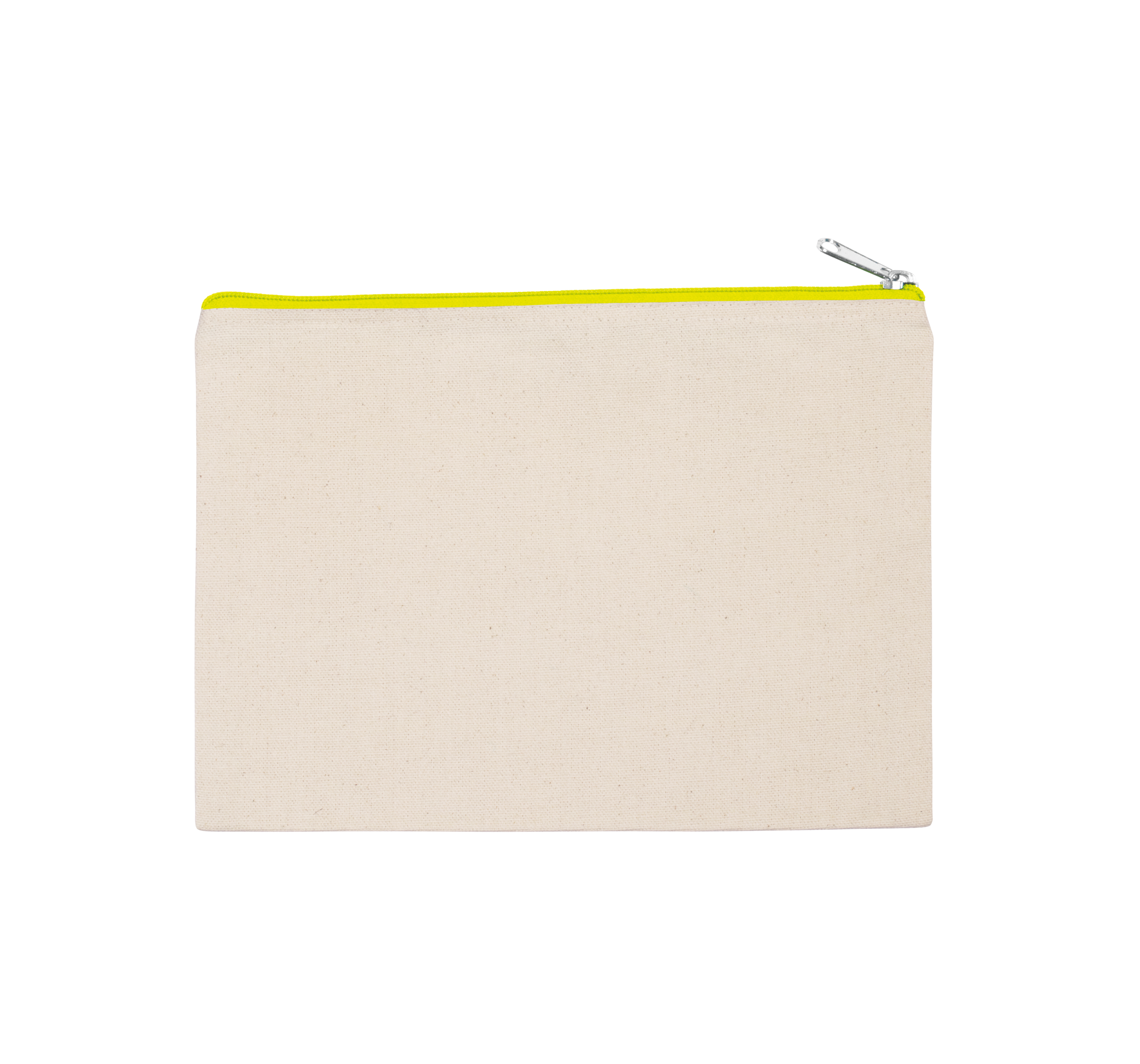 Bolsa em algodão canvas – modelo grande - Natural / Fluorescent Yellow