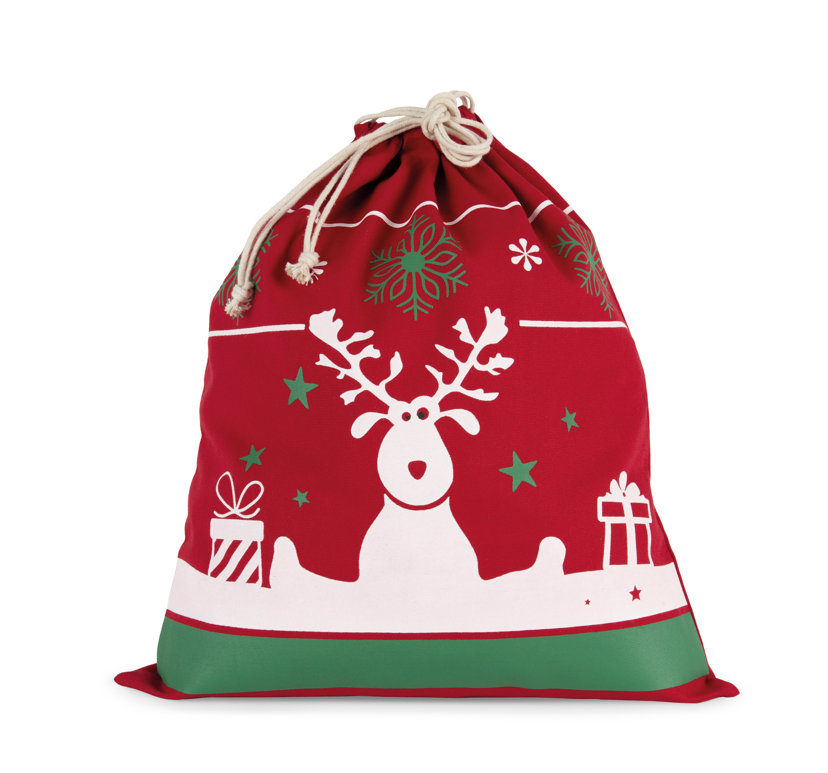 Saco com cordão com motivos de Natal - Cherry Red