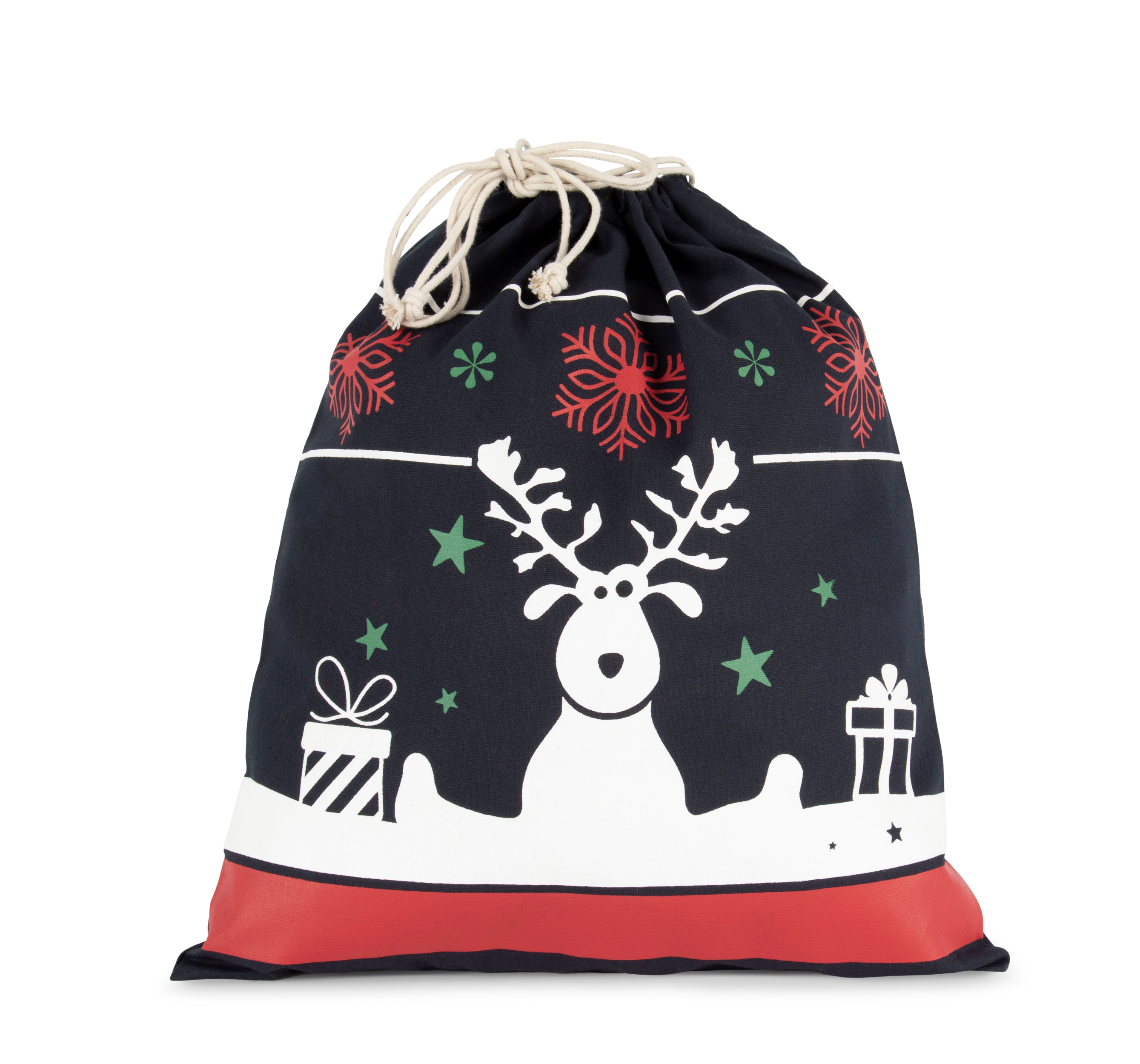 Saco com cordão com motivos de Natal - Night Navy