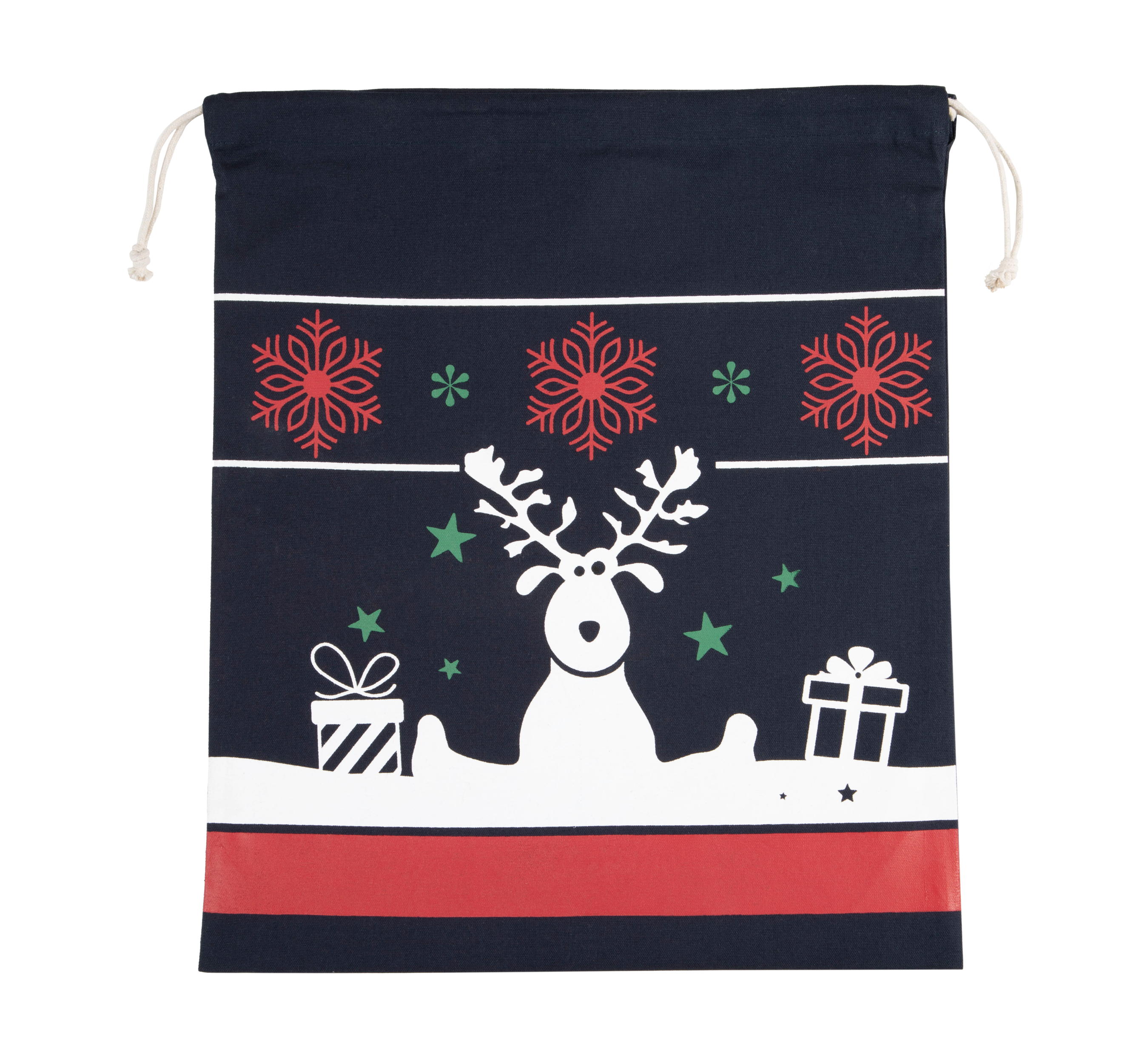 Saco com cordão com motivos de Natal - Night Navy