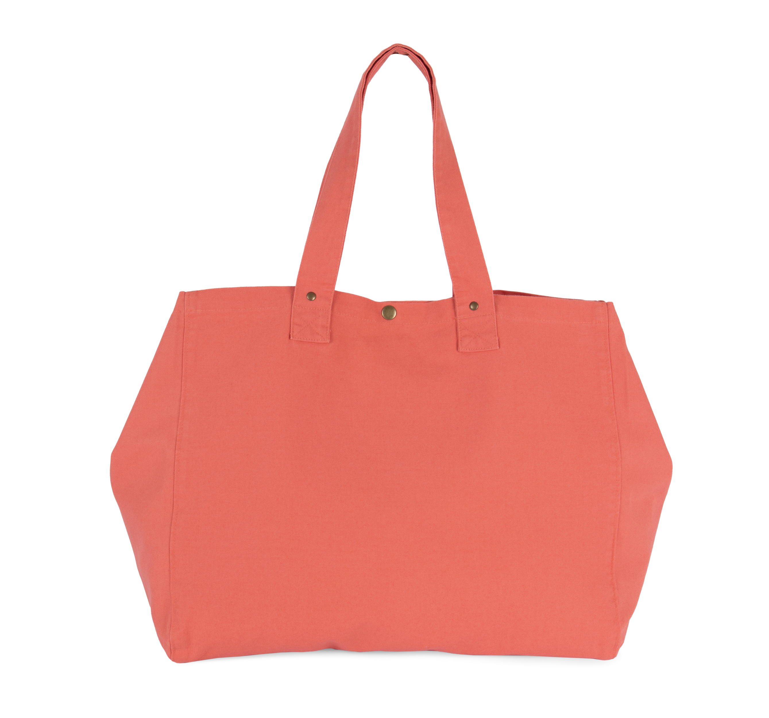 Saco de compras em algodão com aspecto lavado - Washed Coral Pink