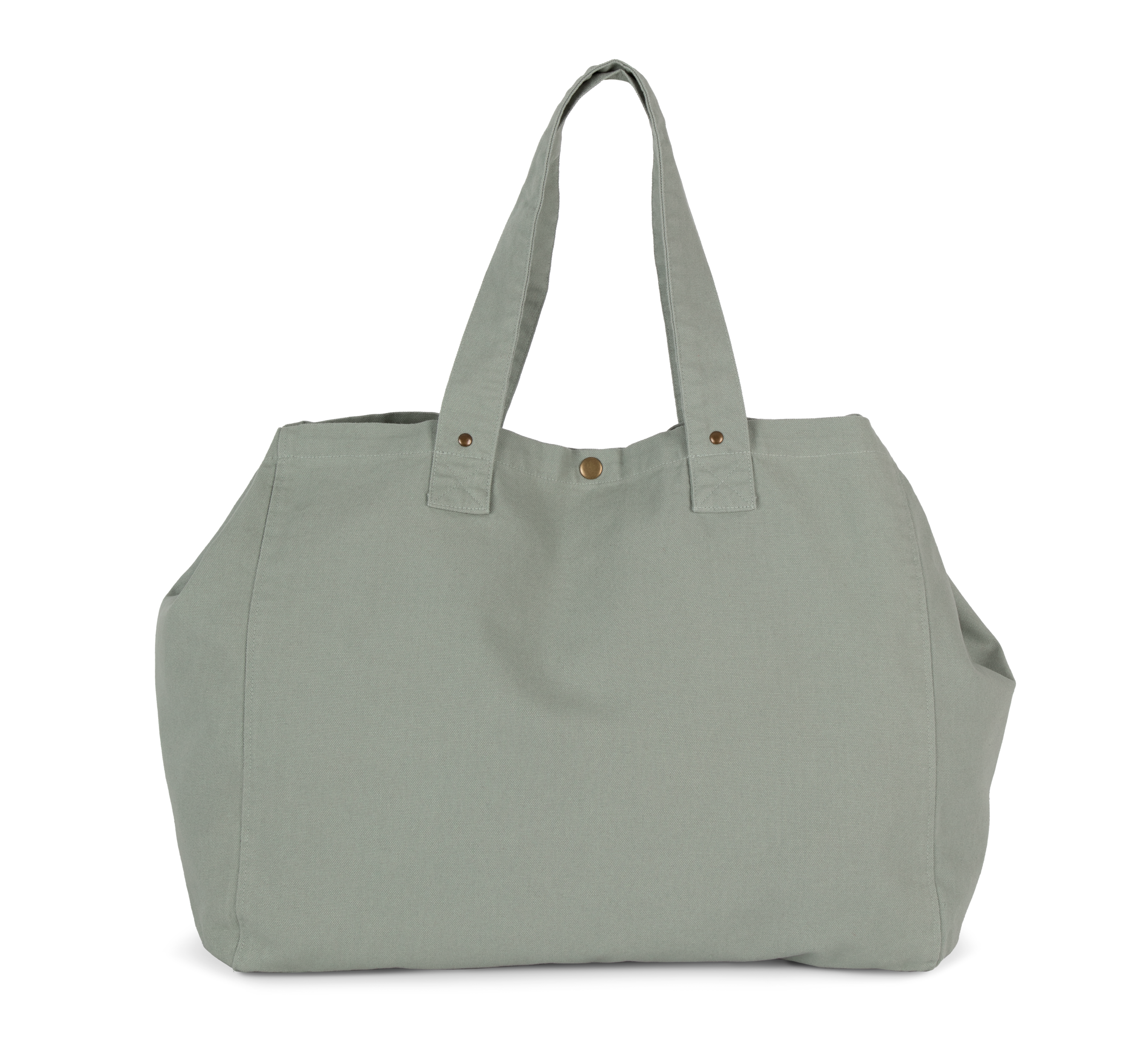 Saco de compras em algodão com aspecto lavado - Washed Green Clay