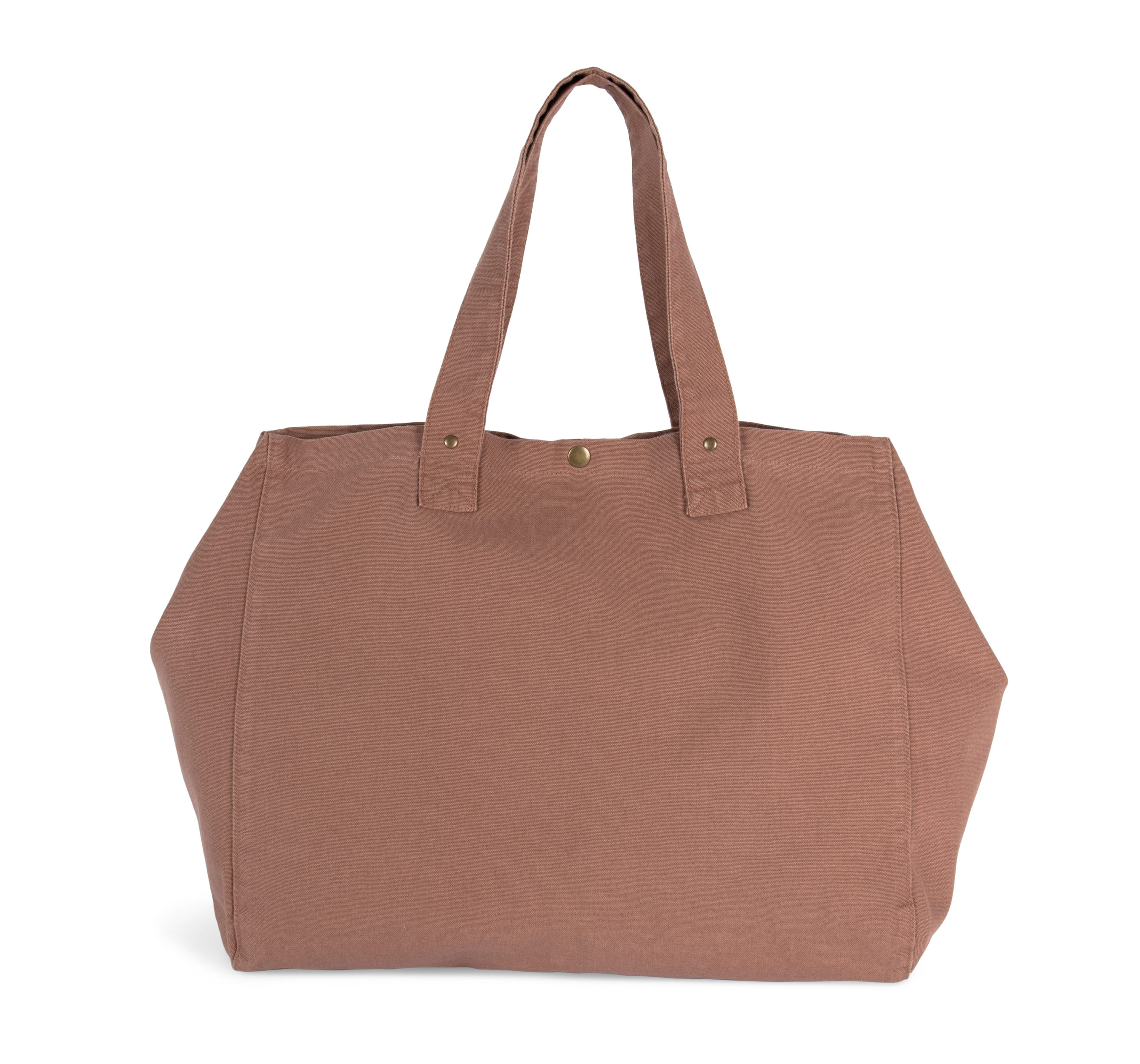 Saco de compras em algodão com aspecto lavado - Washed Santal Brown