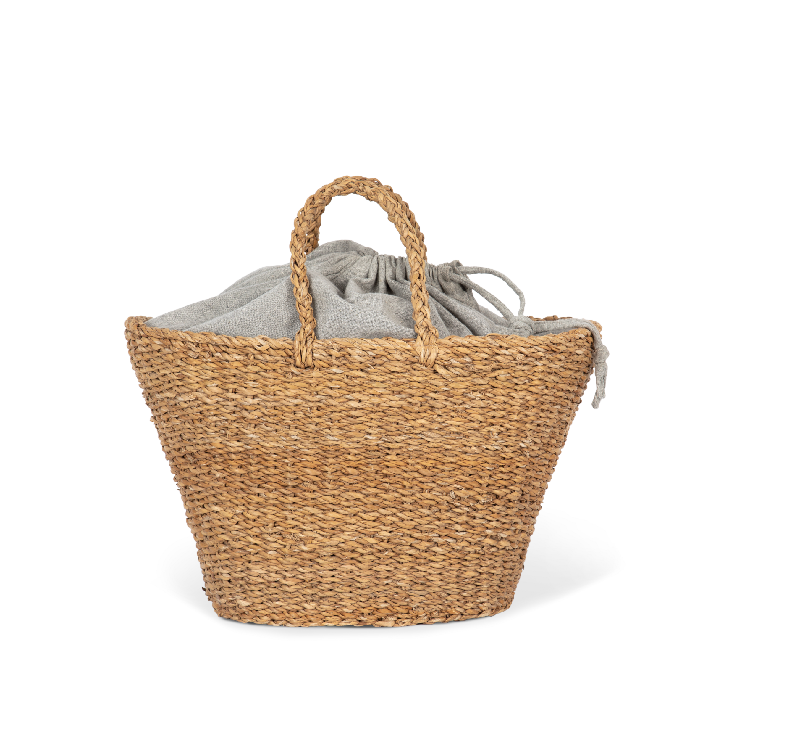 Cesta entrançada à mão — Verde Frente