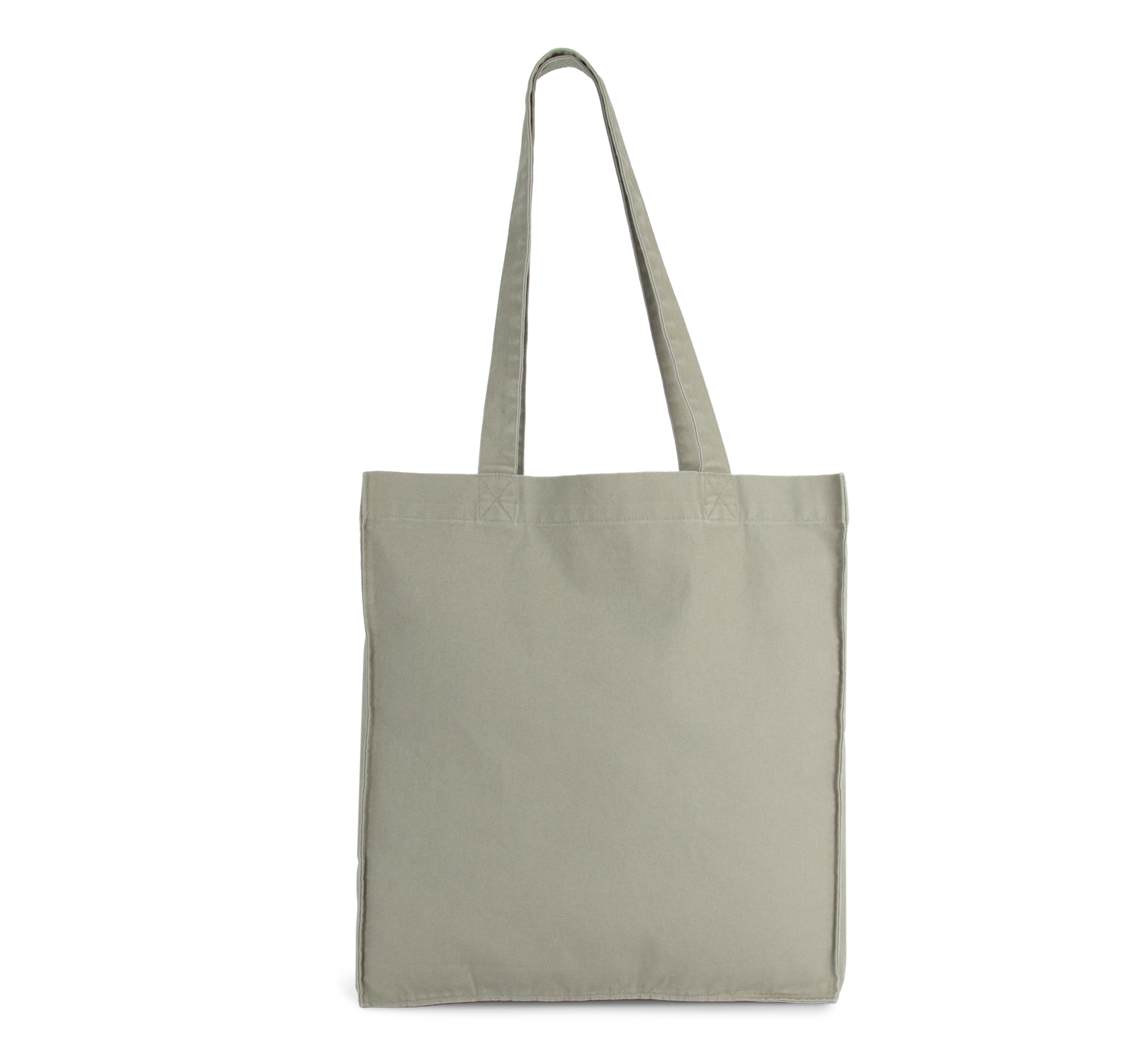 Saco de compras / Tote bag com fundo e fole - Washed Green Clay