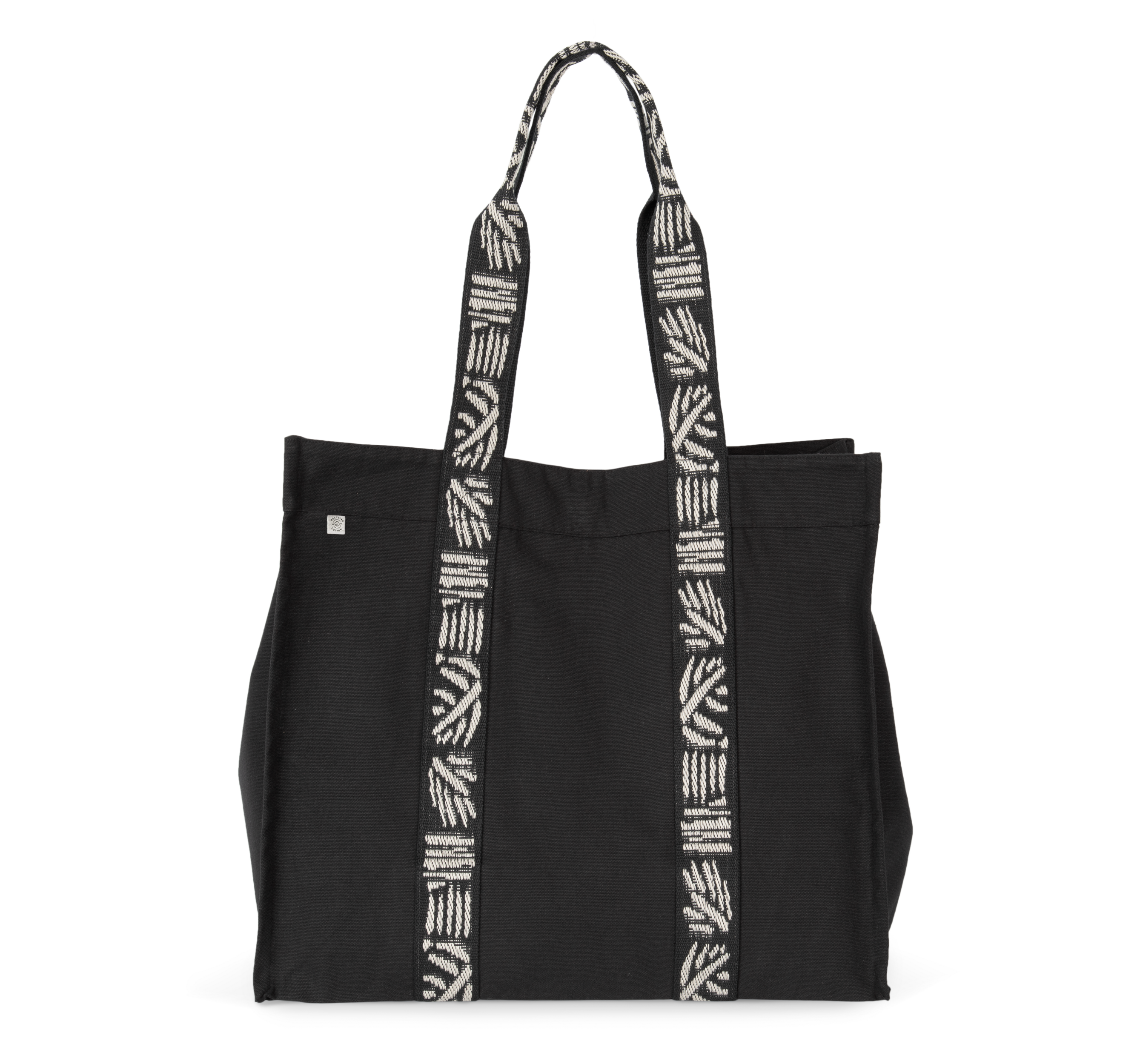 Saco de compras grande com fole reciclado - Black Night / Nippon Ecru