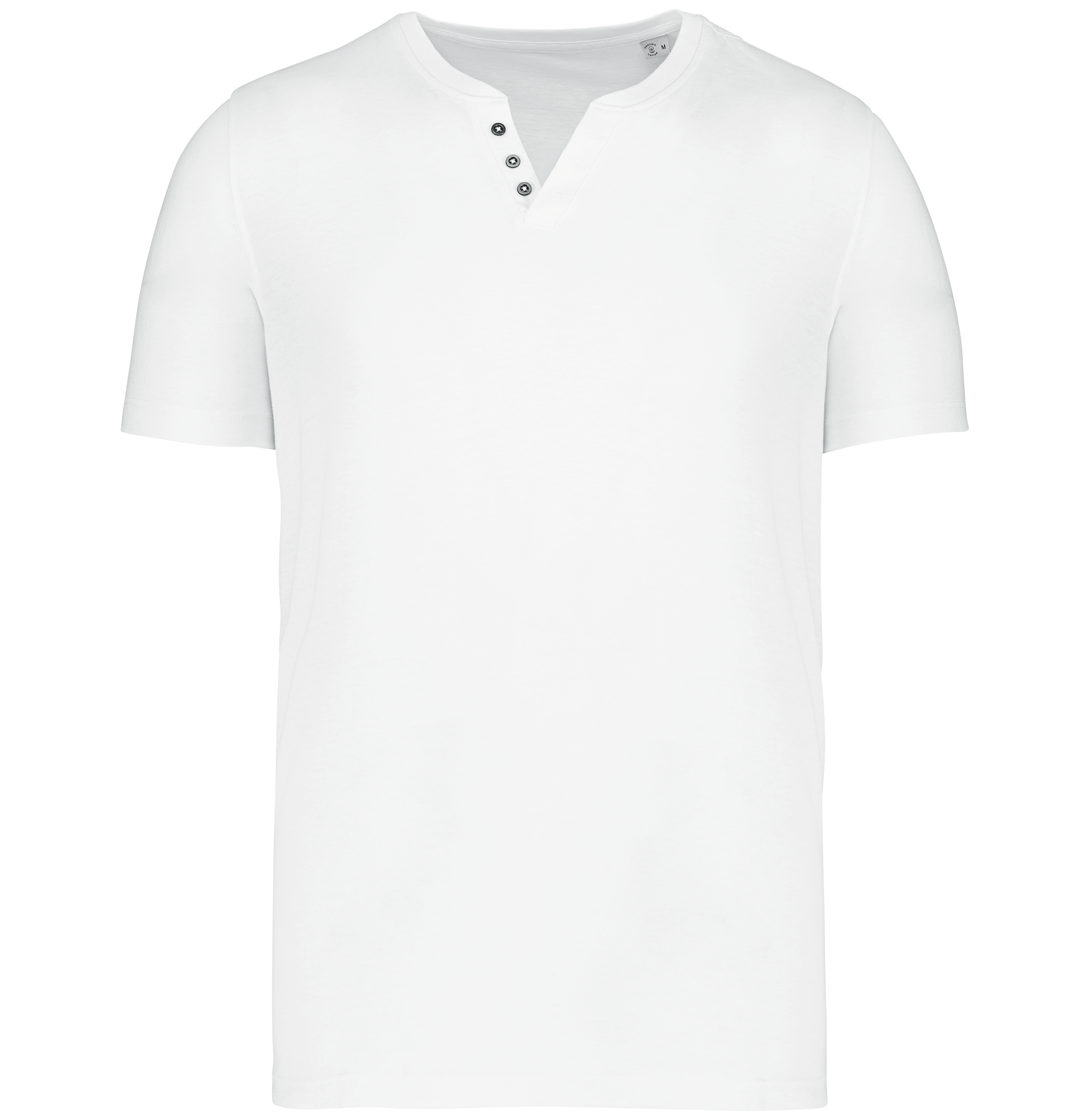 T-shirt scollo a V con bottoni