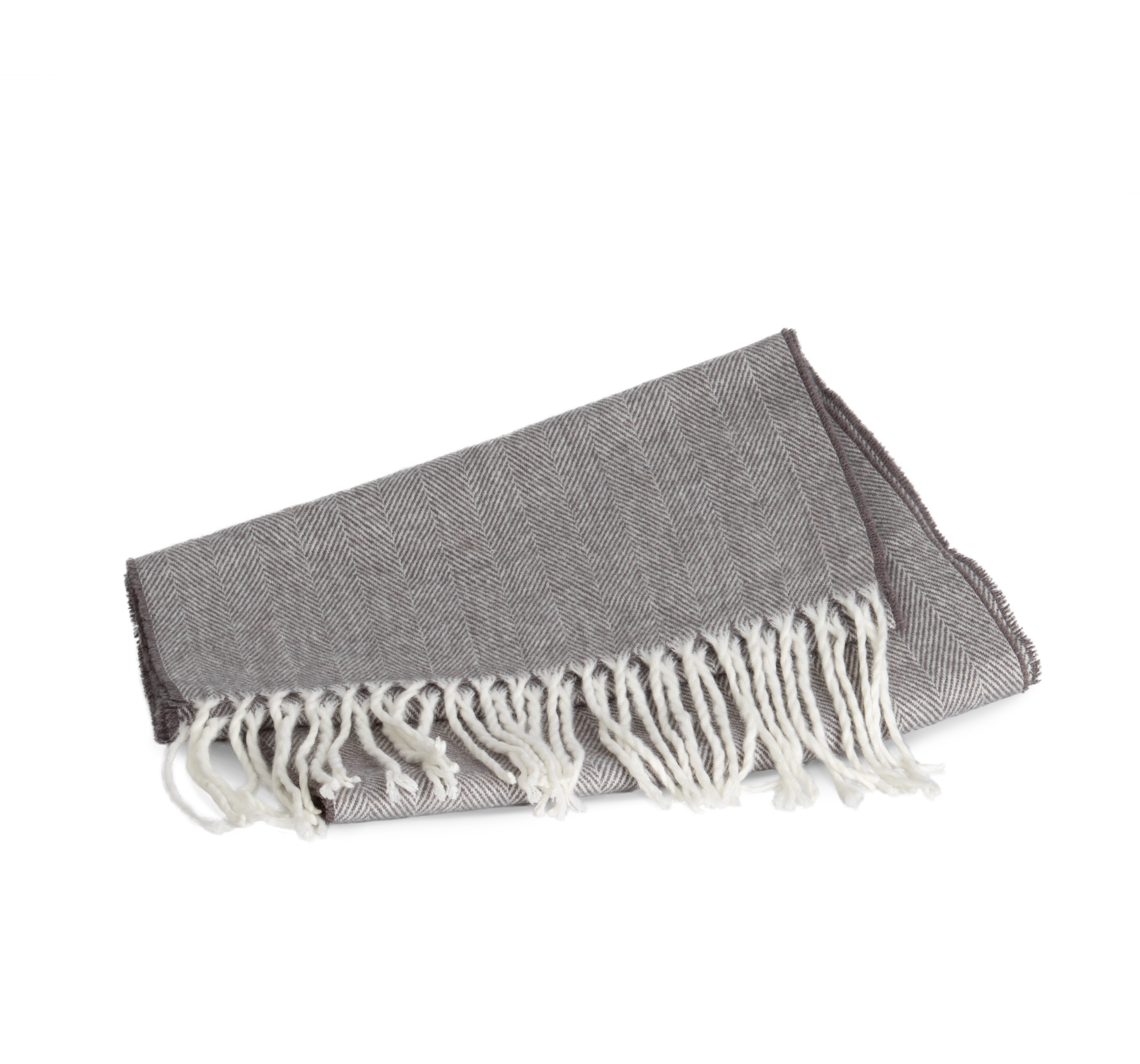 Cachecol com franjas - Dark Grey / Natural