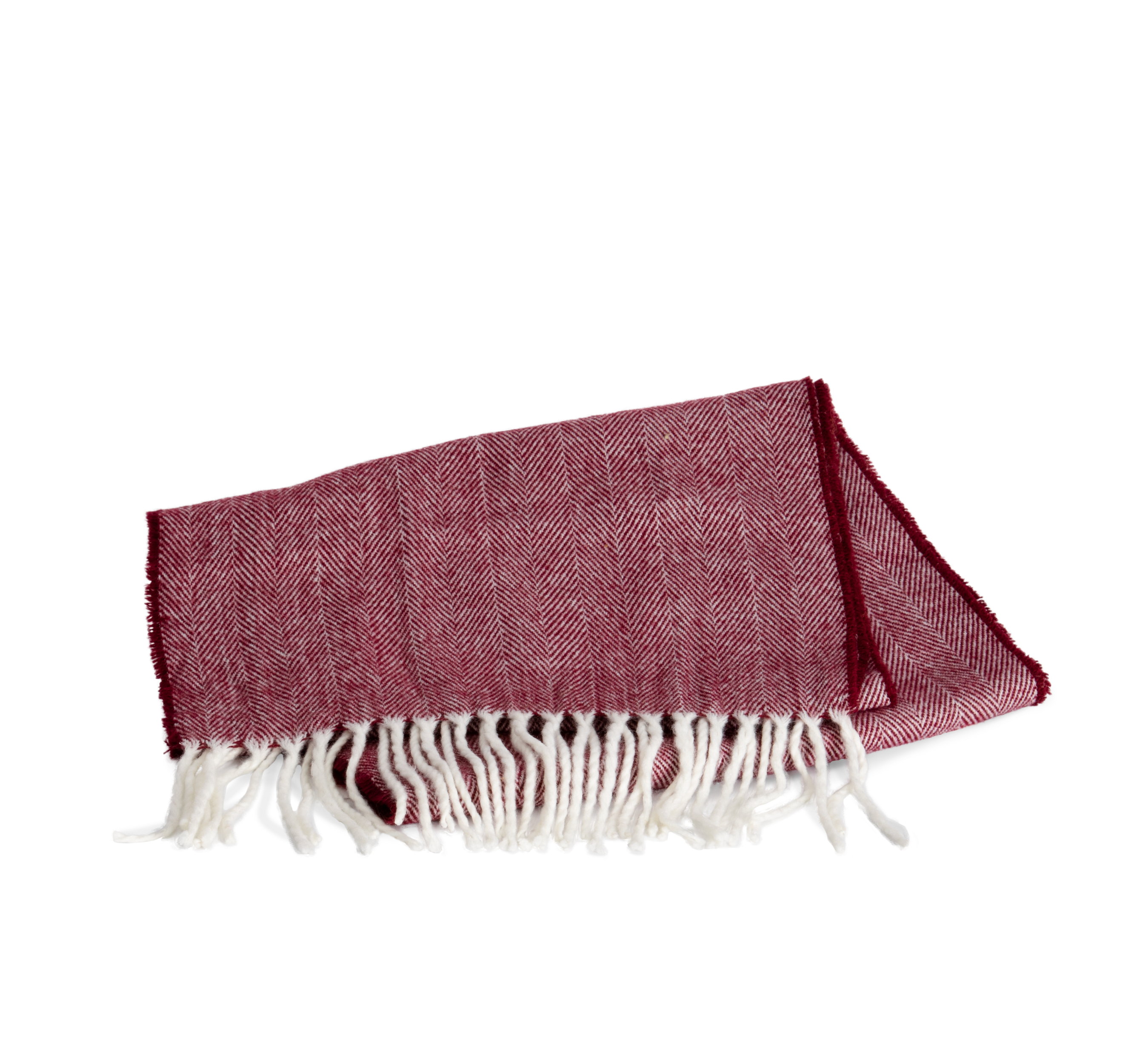 Cachecol com franjas - Wine / Natural