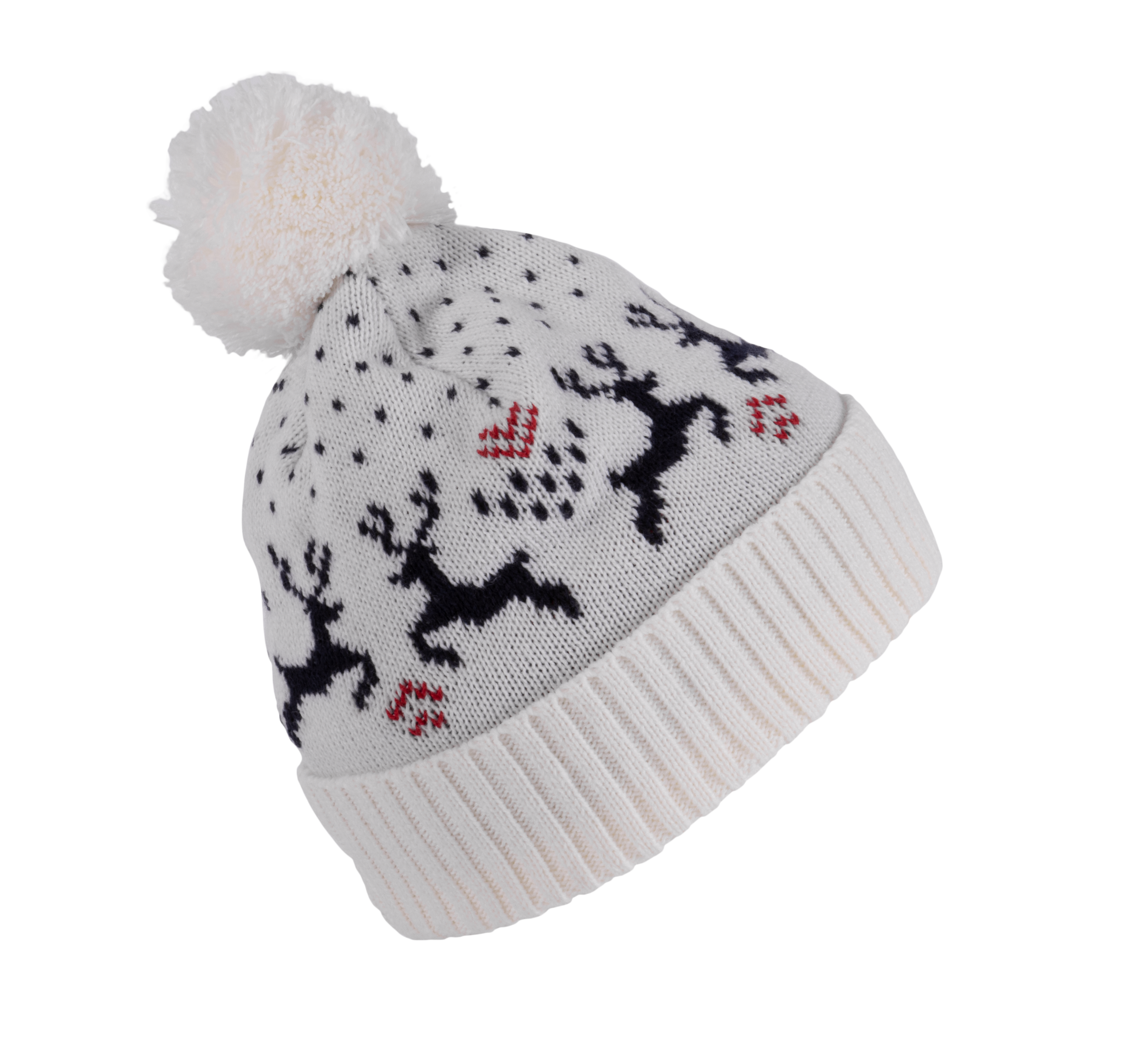 Gorro de Natal com motivo renas - Natural / Night Navy