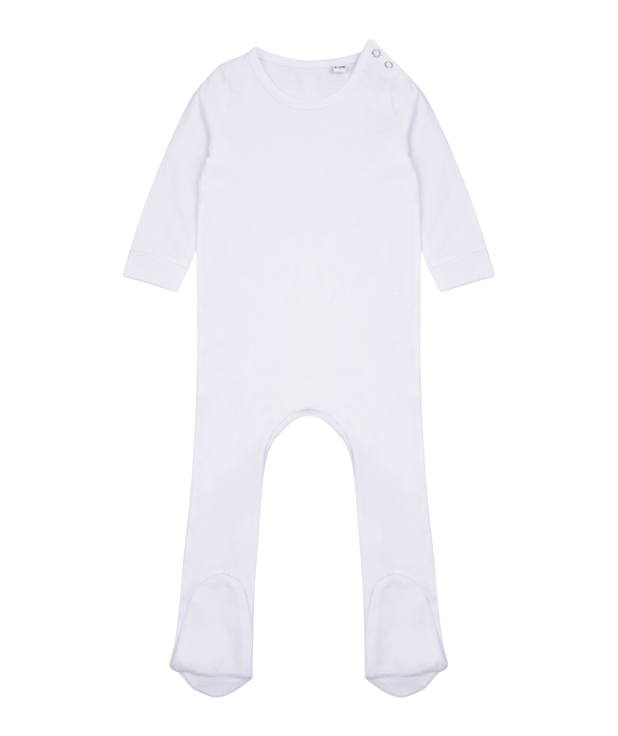 Pijama de manga comprida de algodão biológico — Branco Frente