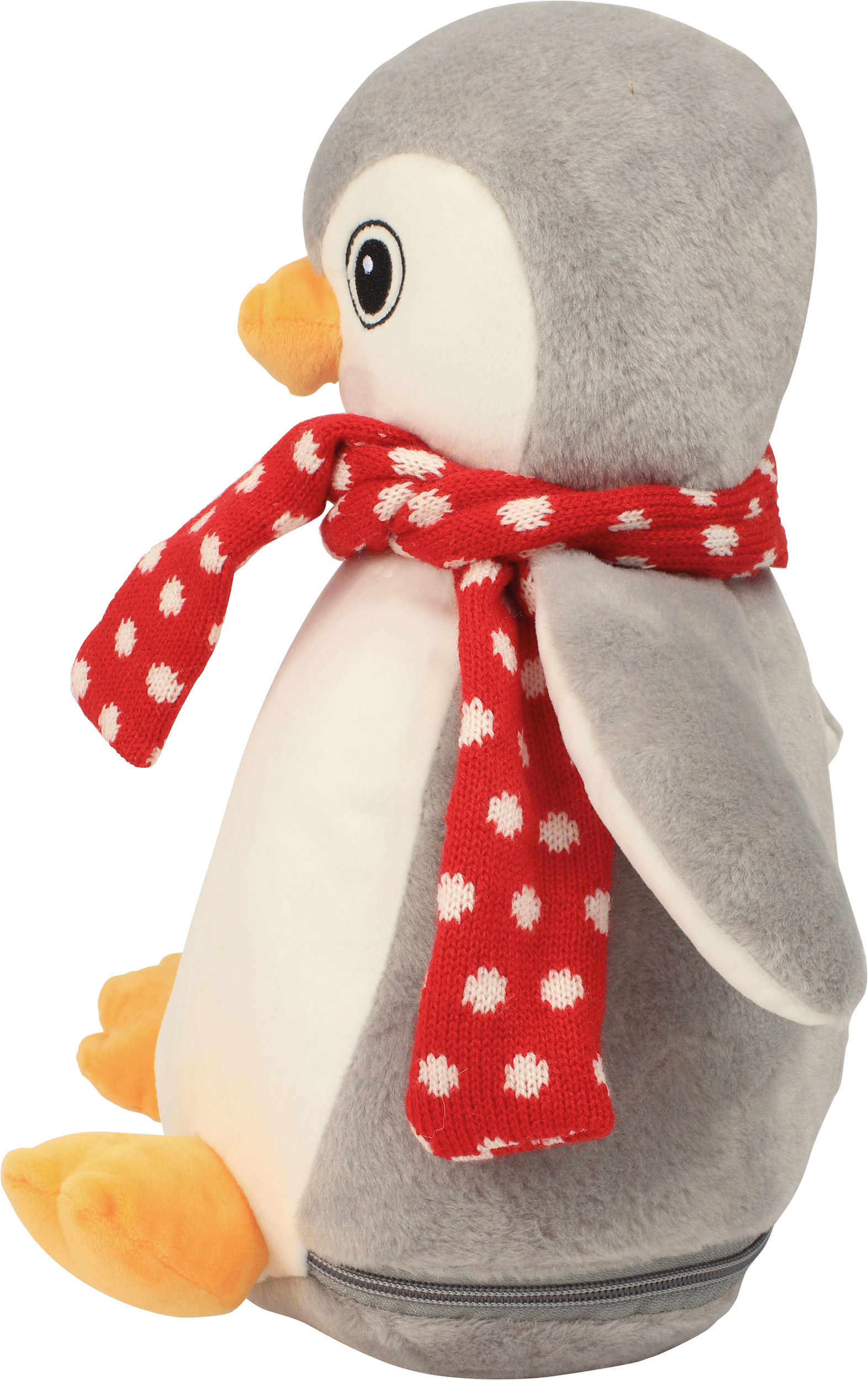 Pingüino de peluche con cremallera