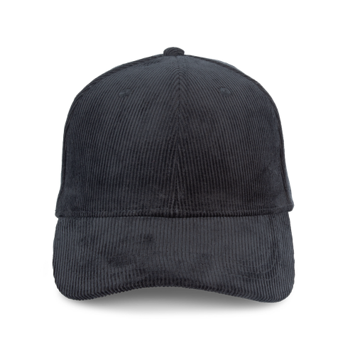 Native Spirit Unisex corduroy cap 6 panels in black, style NS016
