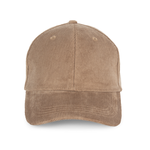 Native Spirit Unisex corduroy cap 6 panels in brown, style NS016