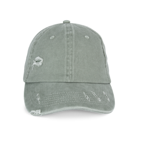 Native Spirit Unisex ripped effect cap in green, style NS026