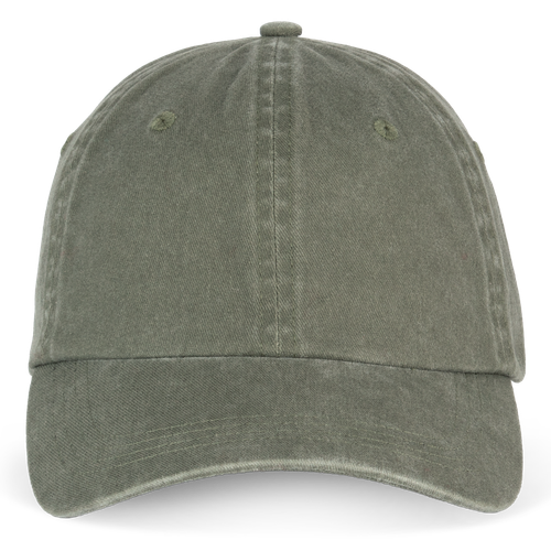 Native Spirit Unisex washed effect cap in khaki & olive, style NS040