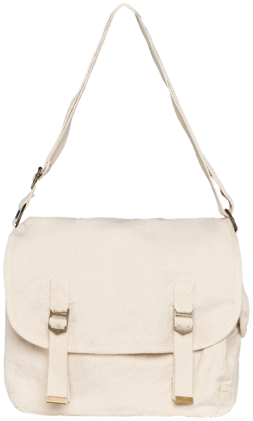 Native Spirit Washed effect messenger bag in beige & natural, style NS140