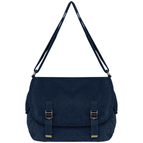 Native Spirit Washed effect messenger bag in navy, style NS140