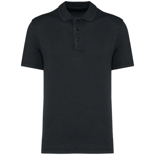 Native Spirit Men's washed effect jersey polo shirt, style NS201