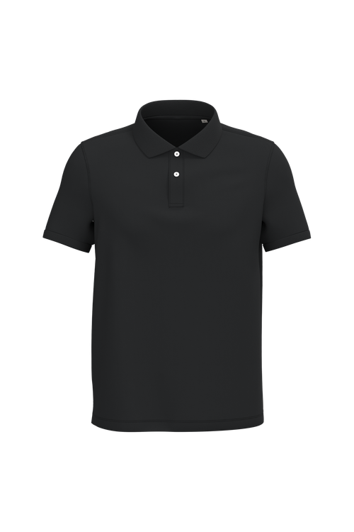 Native Spirit Men's piqué polo shirt in black, style NS207