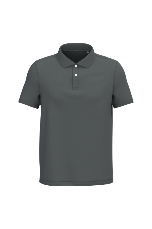 Native Spirit Men's piqué polo shirt in grey, style NS207