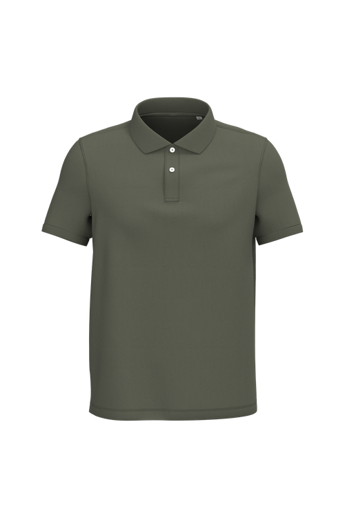 Native Spirit Men's piqué polo shirt in khaki & olive, style NS207