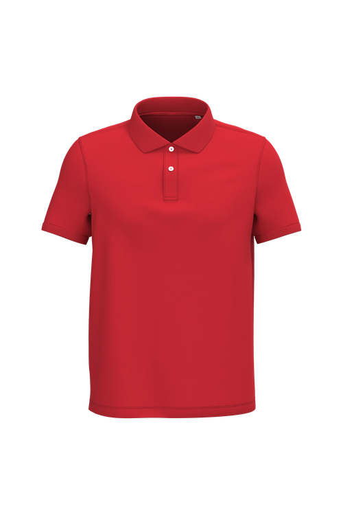 Native Spirit Men's piqué polo shirt in red, style NS207