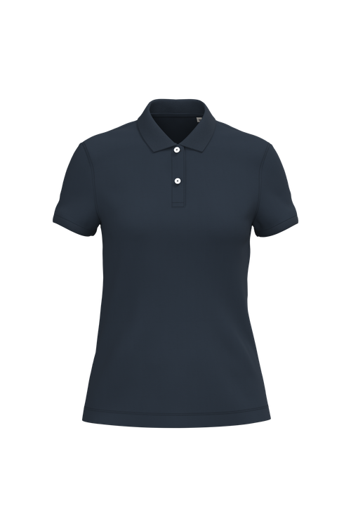 Native Spirit Women's piqué polo shirt in navy, style NS208